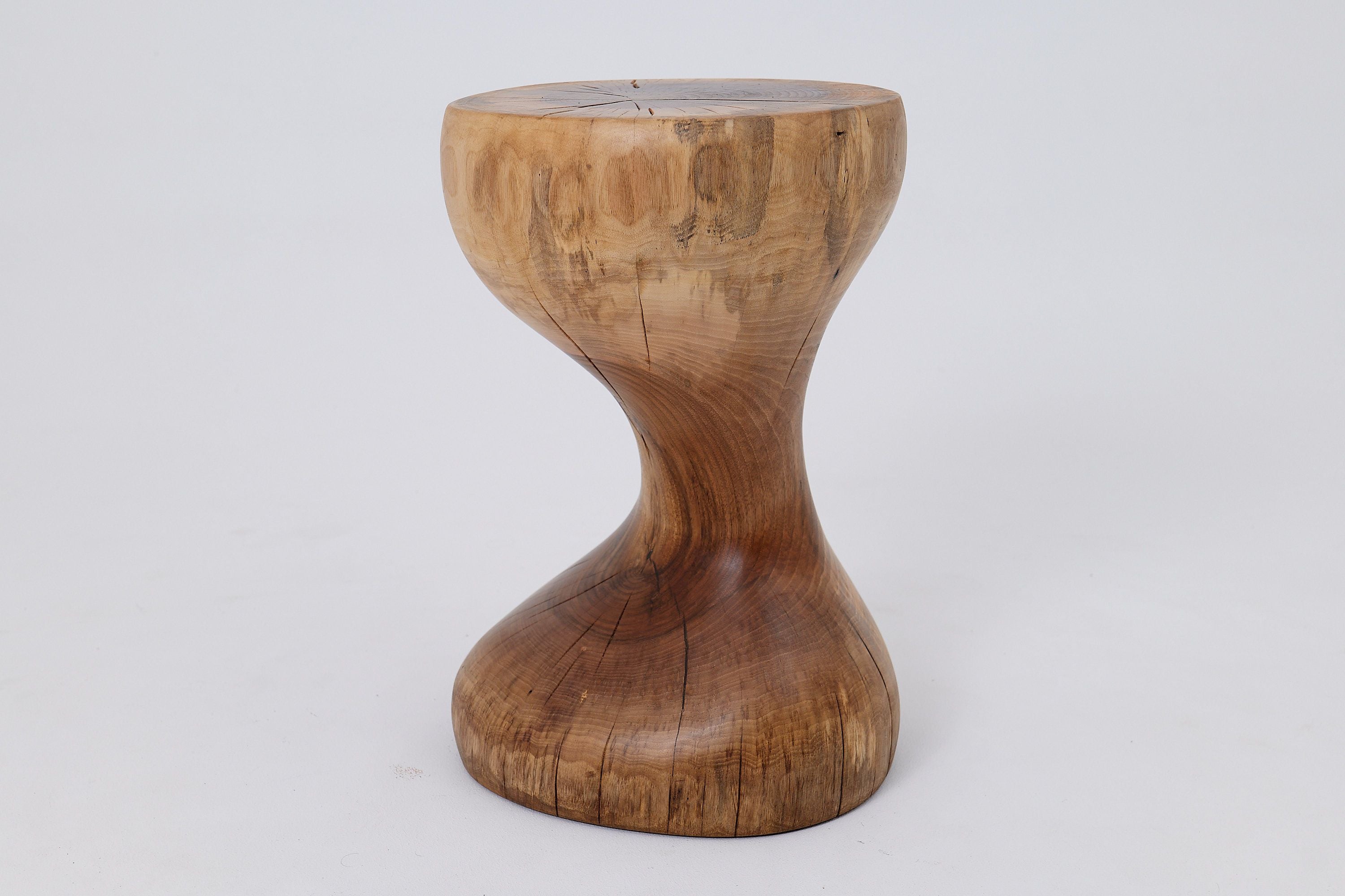 Sculptural Side Table, Stool, Solid Wood, Walnut, Contemporary Design - image 10