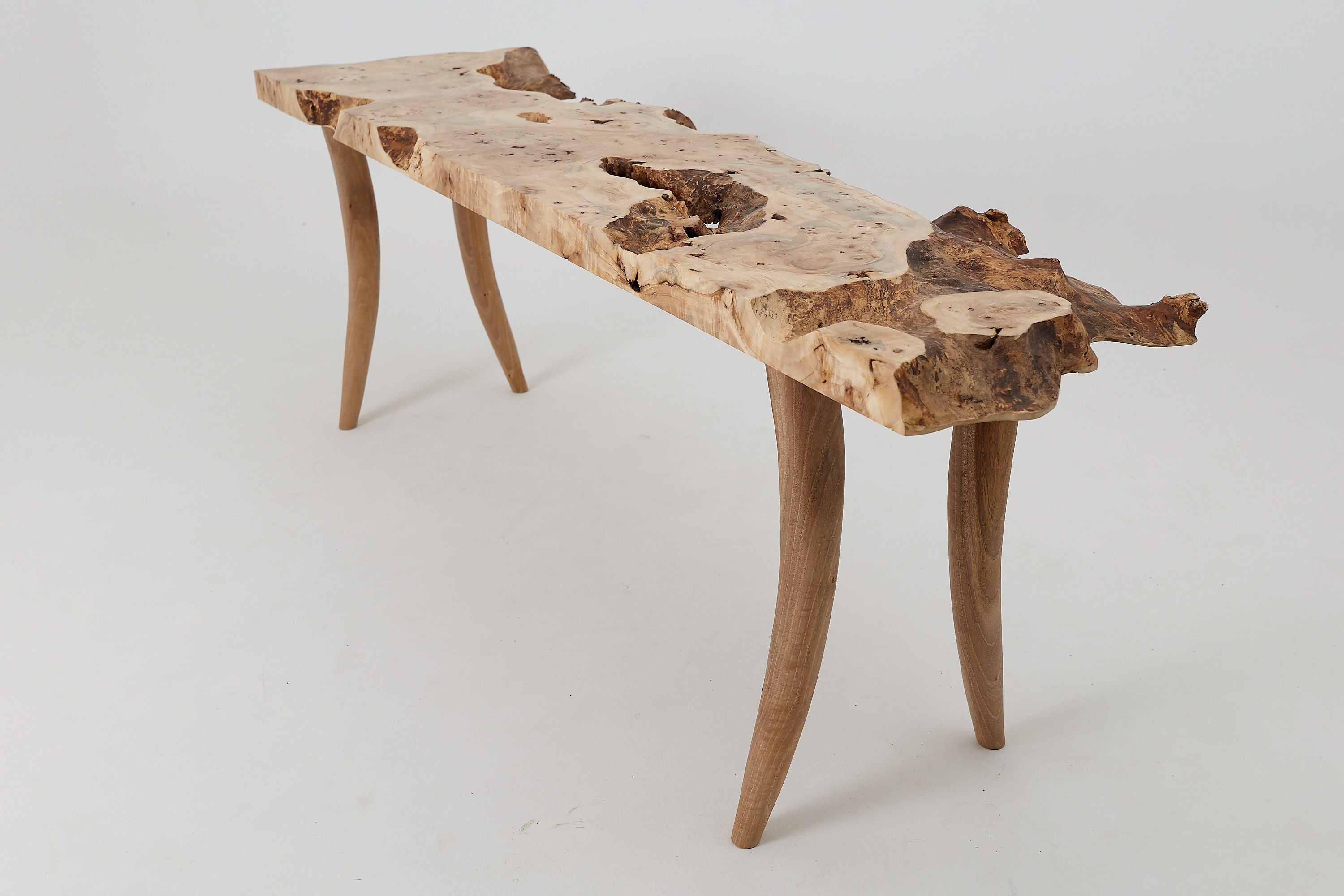 Live-Edge Burl Wood Console Table, Organic Modern, Handmade - image 13