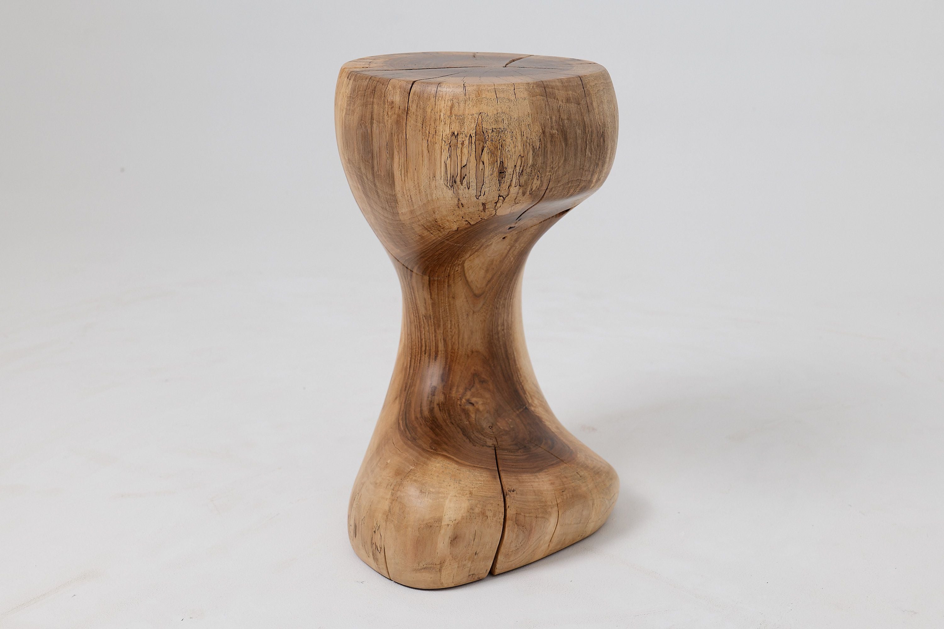 Sculptural Side Table, Stool, Solid Wood, Walnut, Contemporary Design - image 11