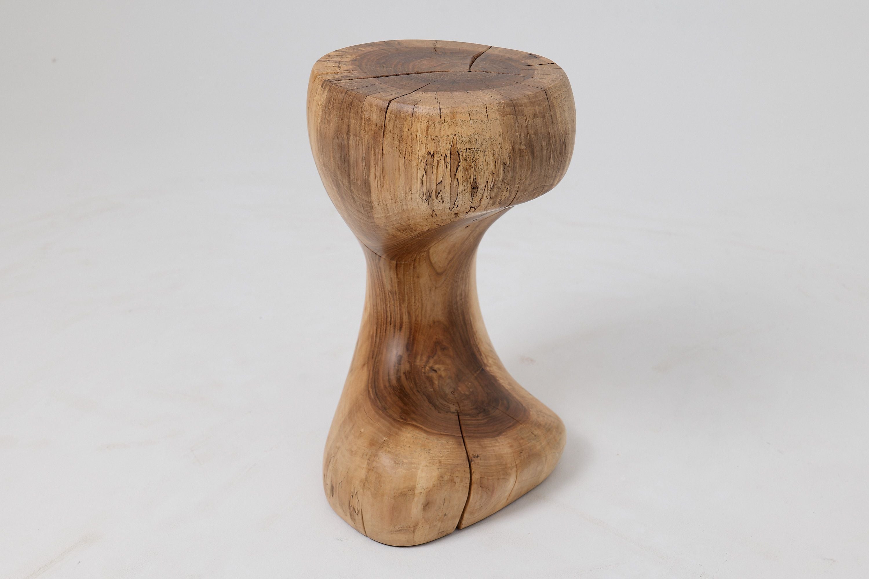 Sculptural Side Table, Stool, Solid Wood, Walnut, Contemporary Design - image 12