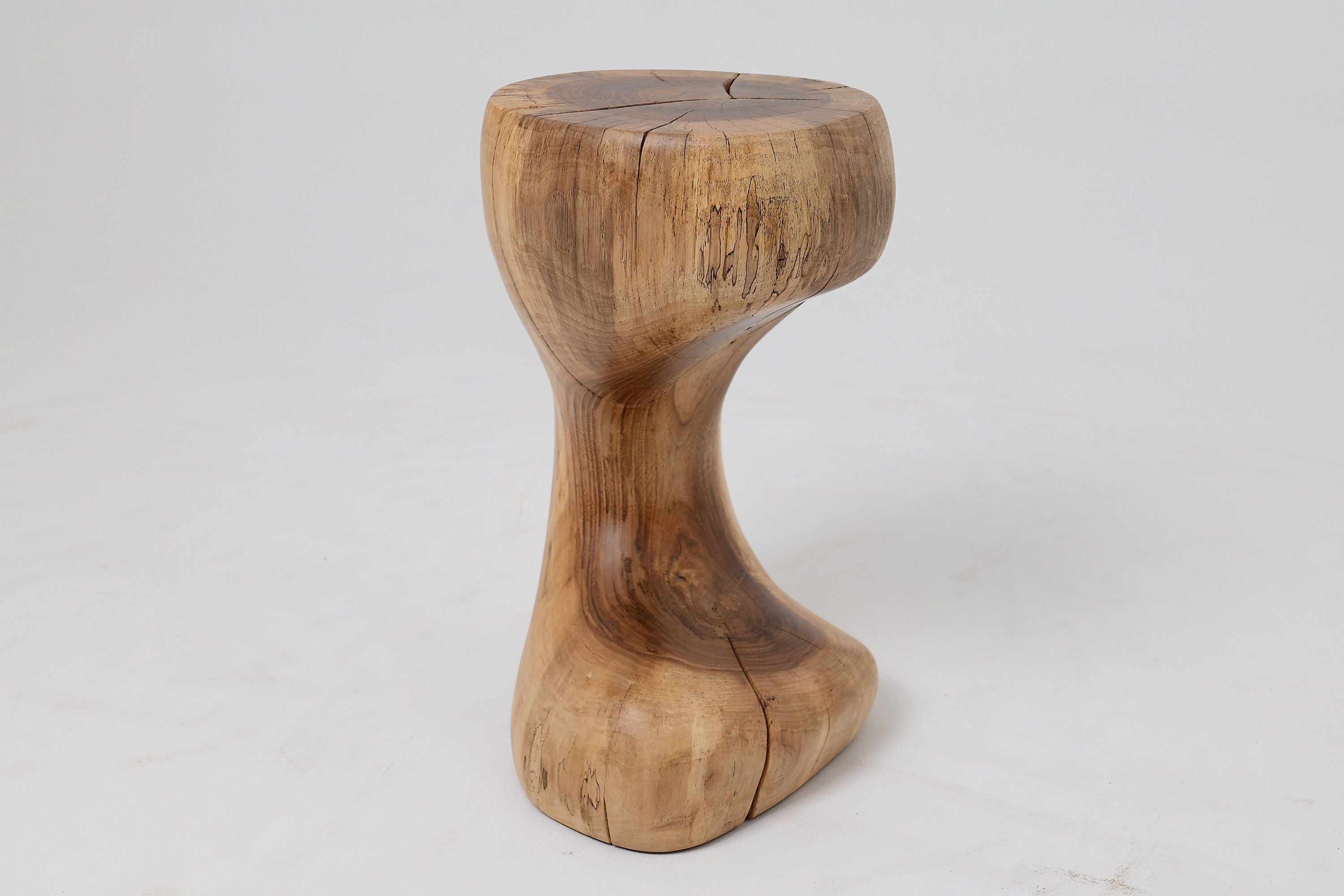 Sculptural Side Table, Stool, Solid Wood, Walnut, Contemporary Design - image 10