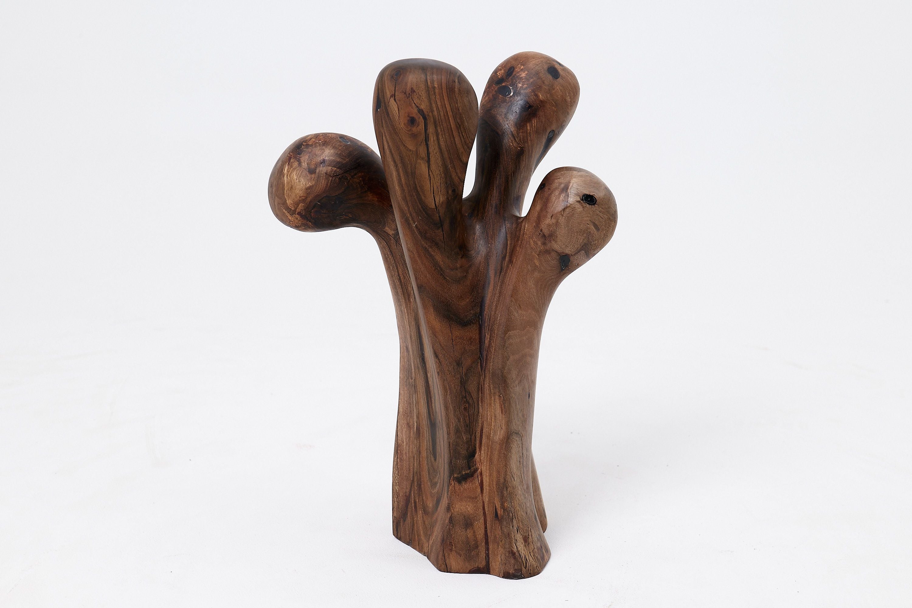 Still Stand Abstract Wood Sculpture, Chainsaw Carved, Walnut - image 9