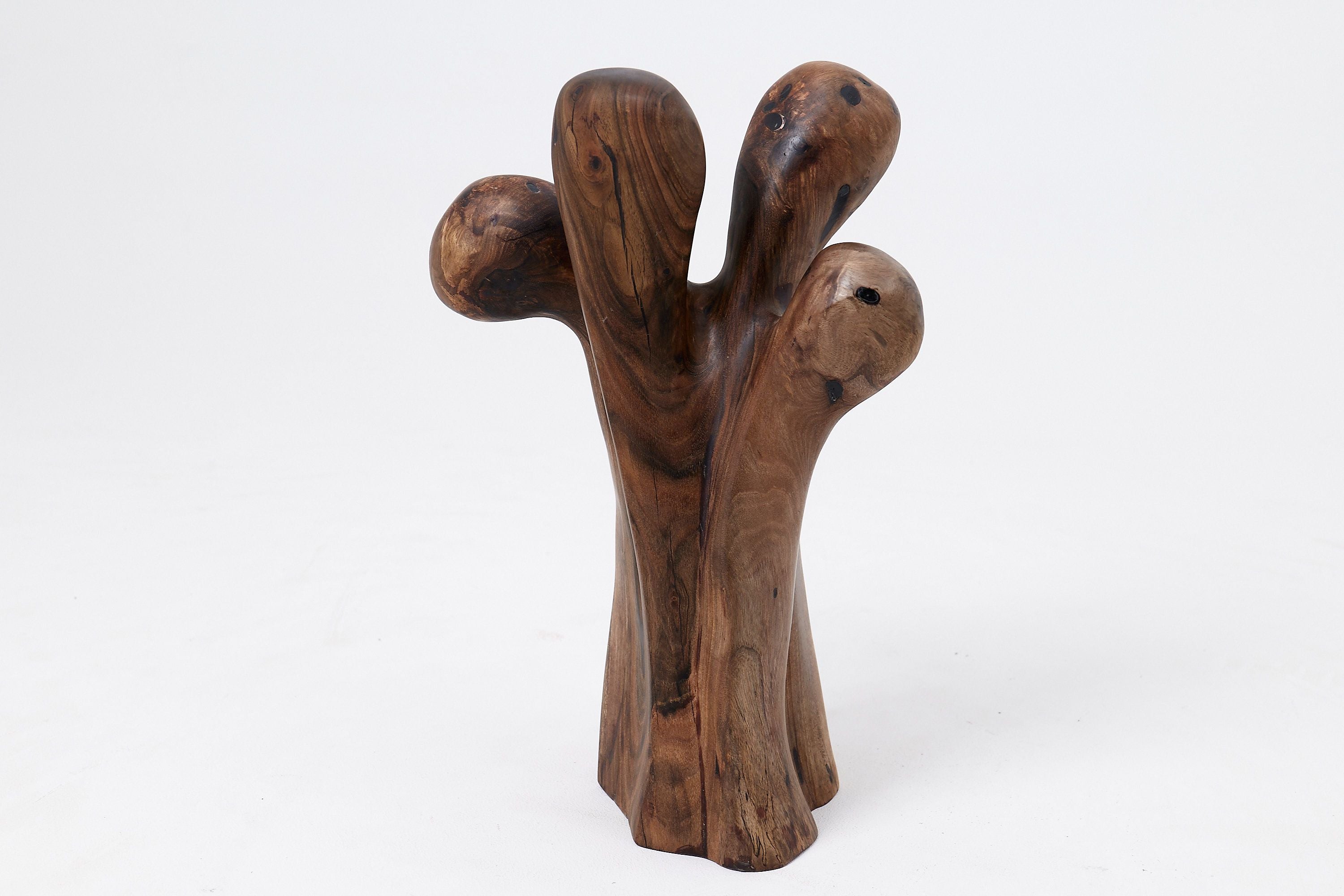 Still Stand Abstract Wood Sculpture, Chainsaw Carved, Walnut - image 8