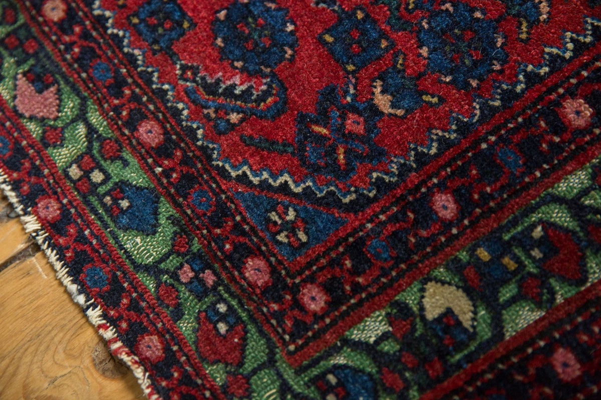 2x2.5 Antique Fine Hamadan Square Rug Mat