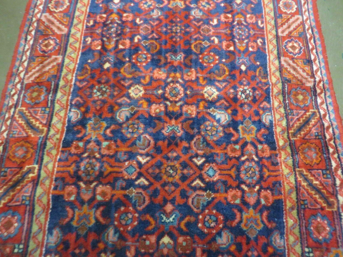 3' 6" X 10' 4" Antique Handmade India Floral Oriental Wool Runner Rug # 128 - Jewel Rugs, view 13