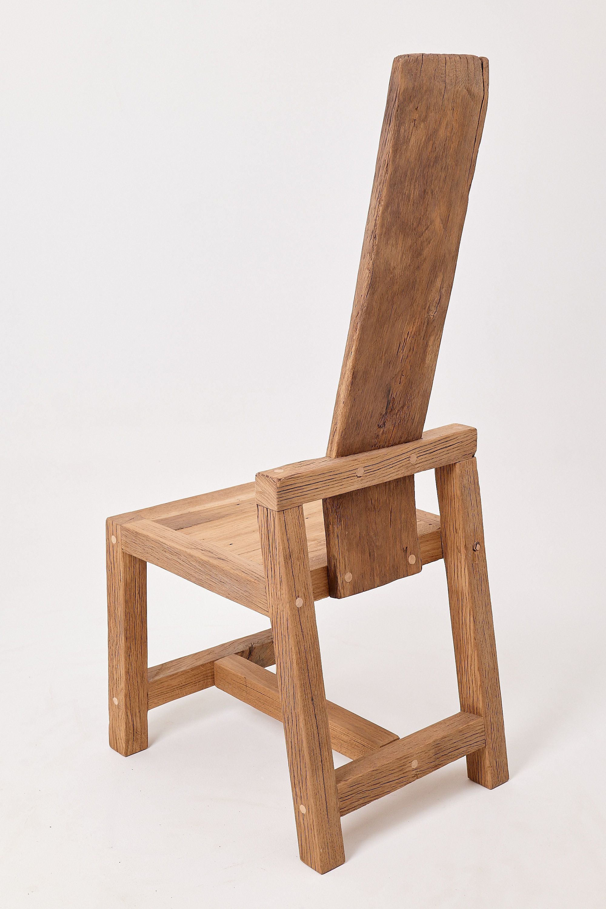 Massive Oak Armchair, Rustic, Burnt Wood, Black, Charred, Handmade - image 9