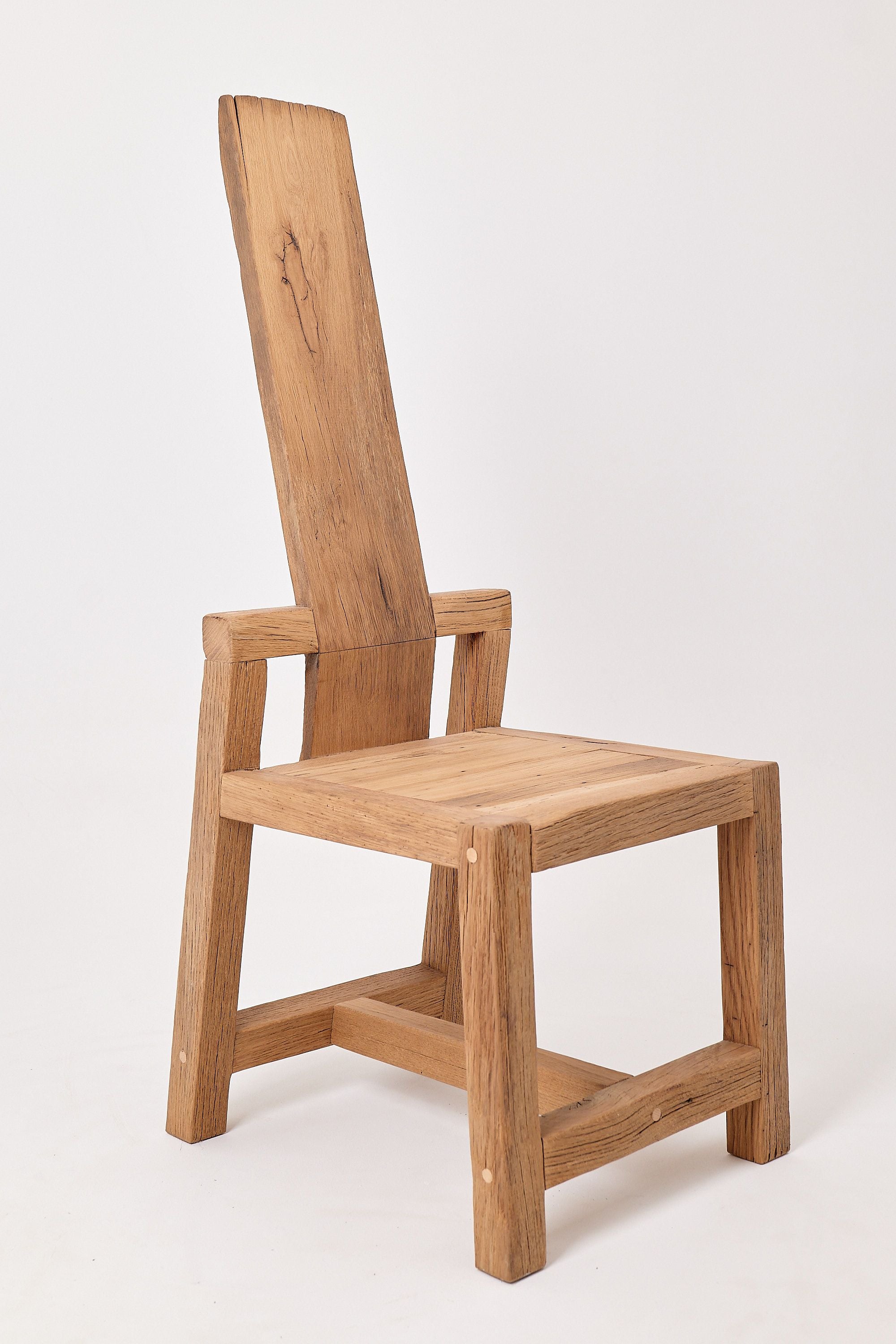 Massive Oak Armchair, Rustic, Burnt Wood, Black, Charred, Handmade - image 3
