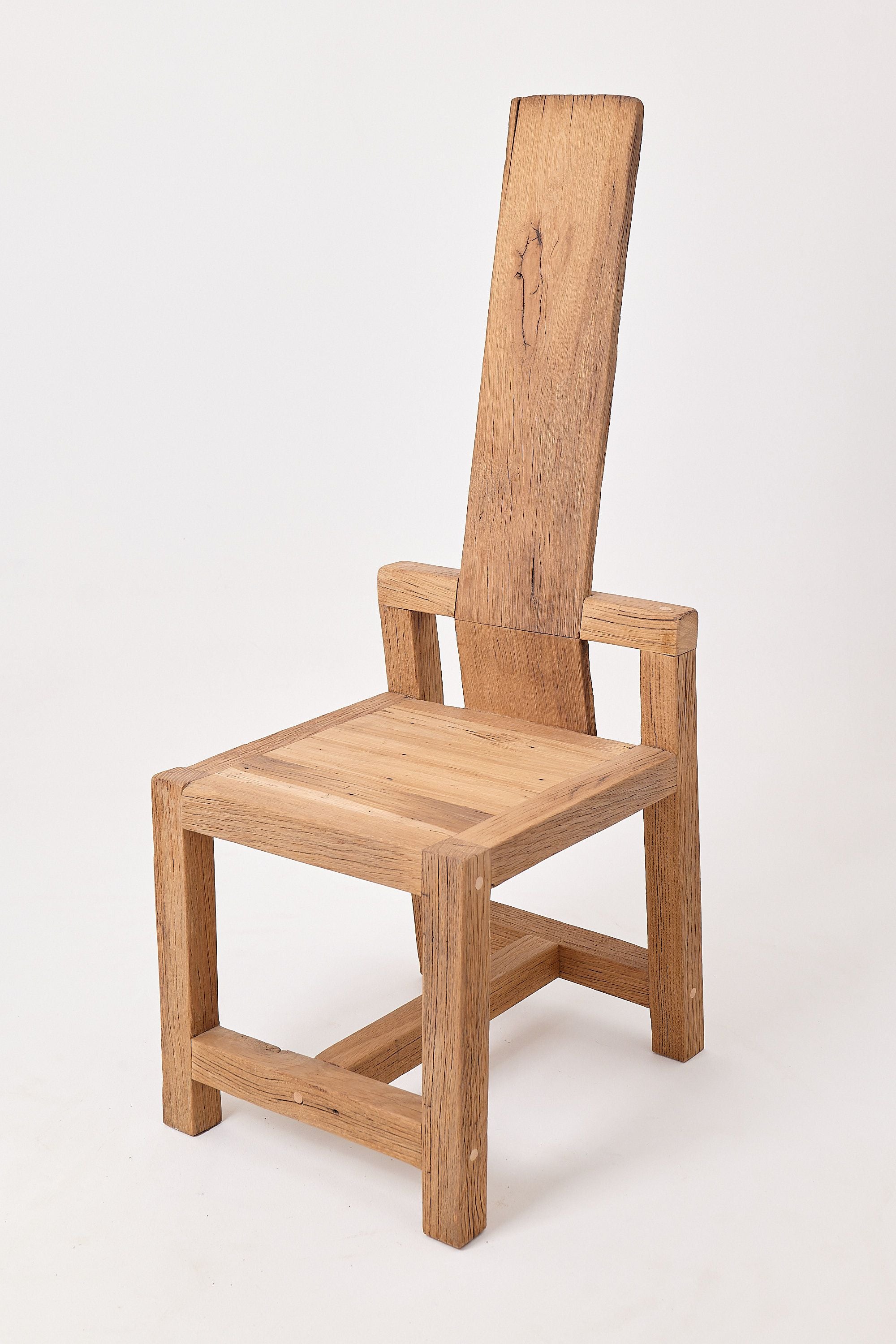 Massive Oak Armchair, Rustic, Burnt Wood, Black, Charred, Handmade - image 5