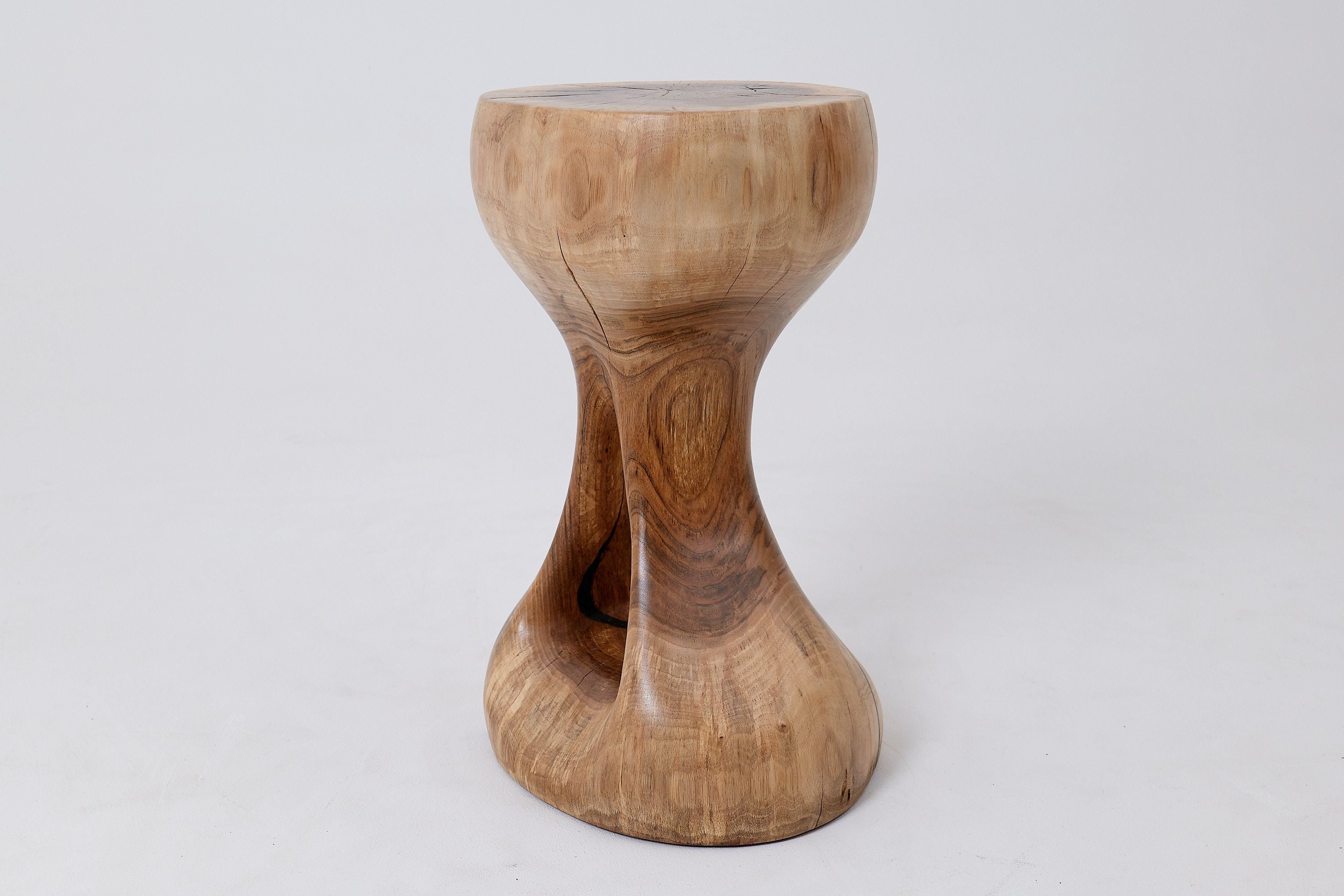 Sculptural Side Table, Stool, Solid Wood, Walnut, Contemporary Design - image 10
