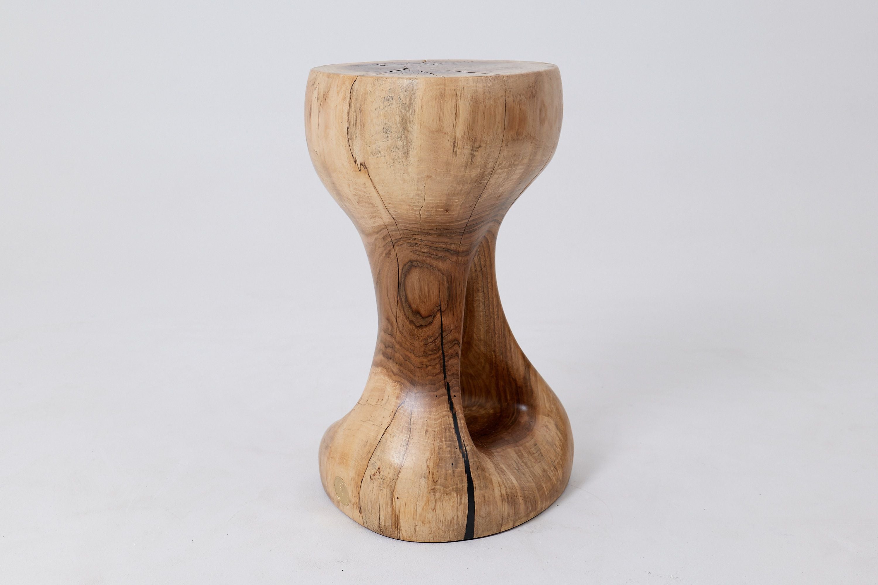 Sculptural Side Table, Stool, Solid Wood, Walnut, Contemporary Design - image 7