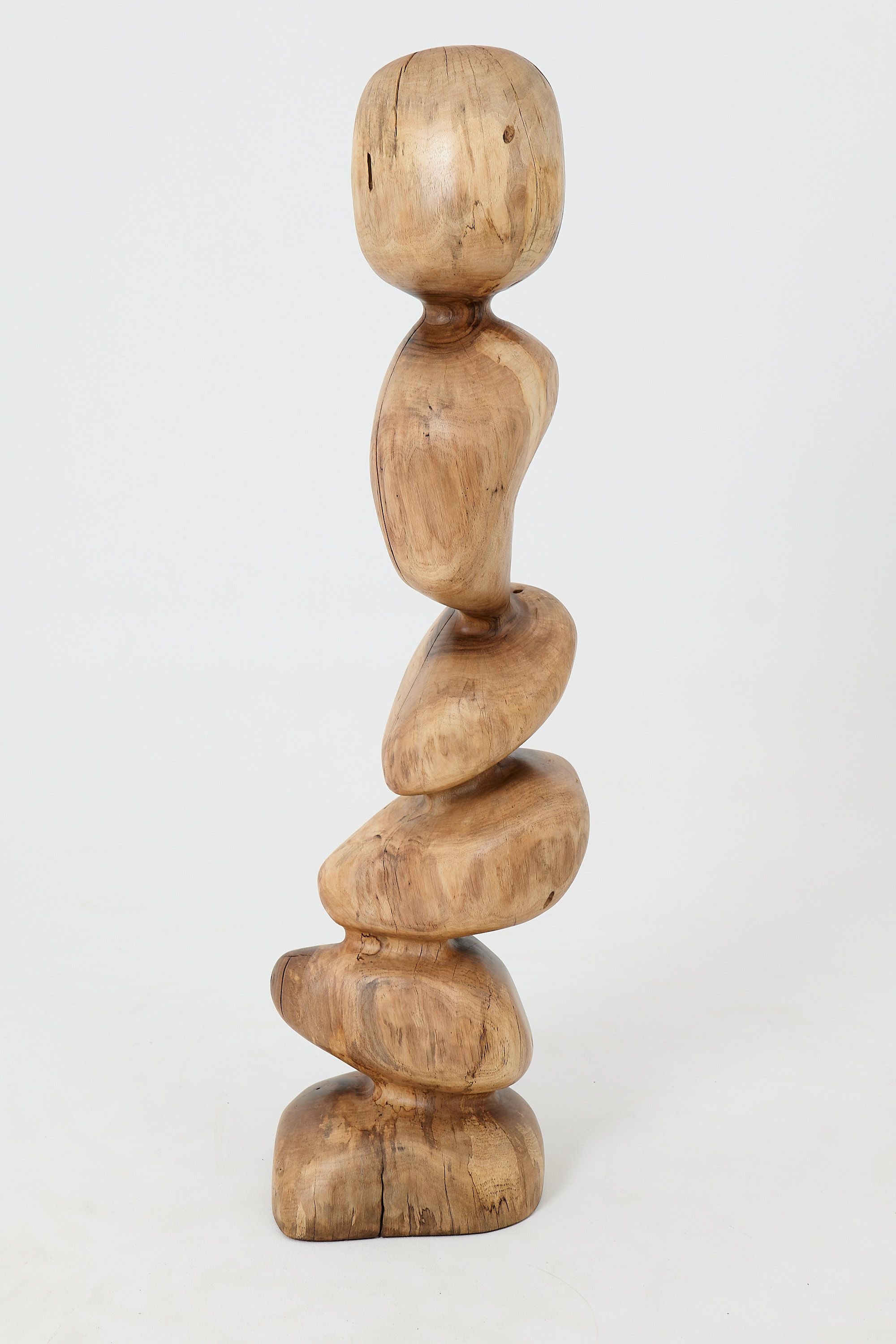 Still Stand Abstract Wood Sculpture, Chainsaw Carved, Walnut - image 3