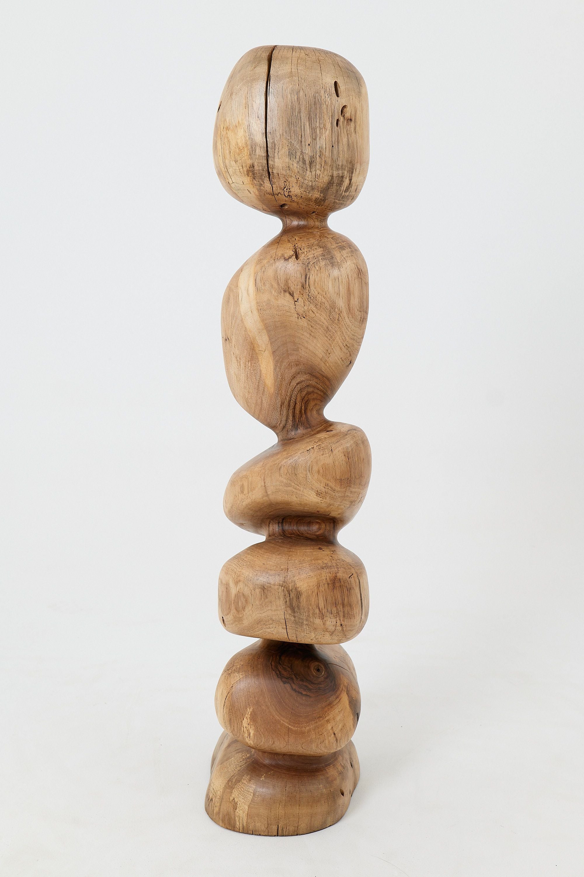 Still Stand Abstract Wood Sculpture, Chainsaw Carved, Walnut - image 7
