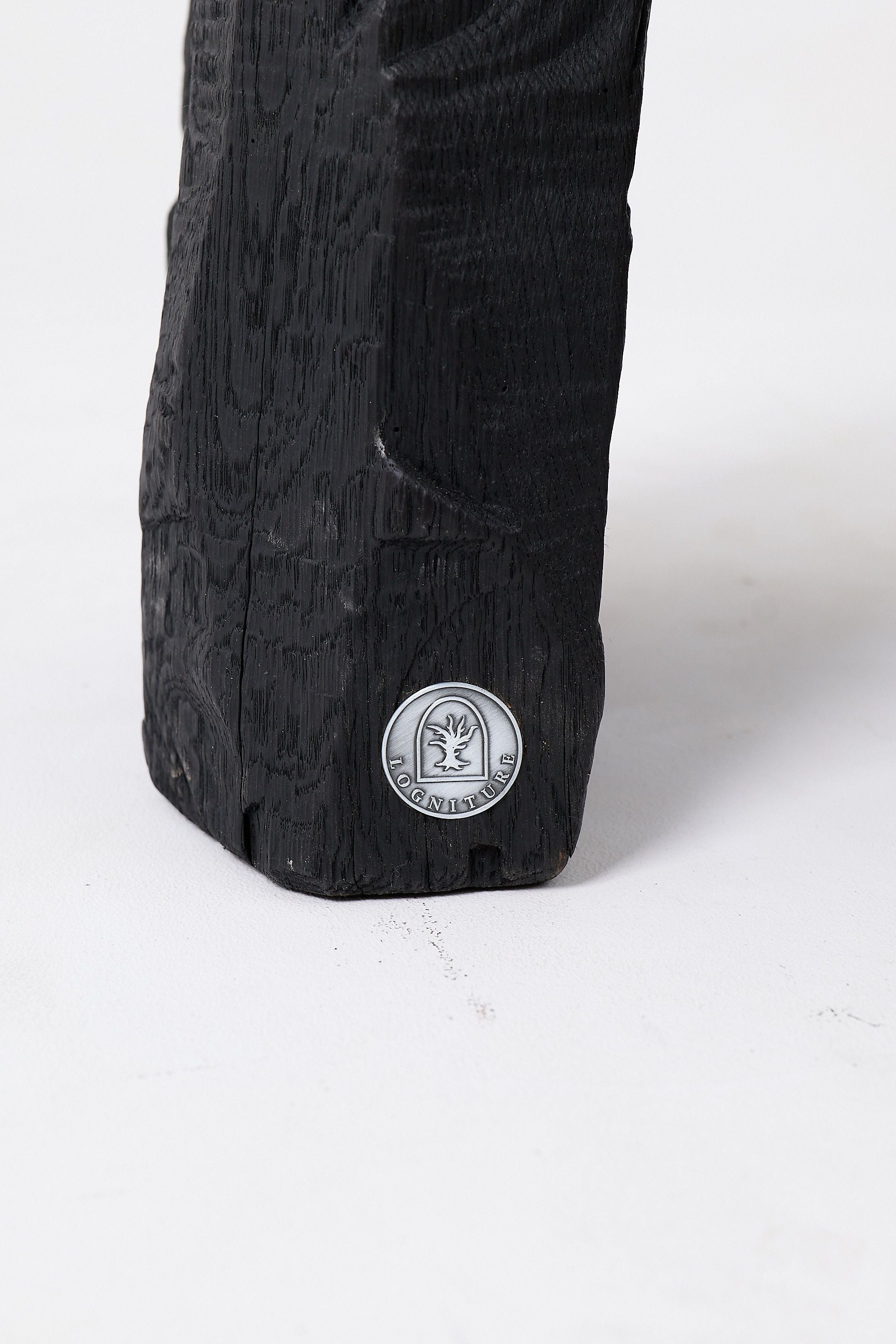 Brutalist Sculptural Chair, Carved, Solid Wood, Oak, Black, Rustic - image 9