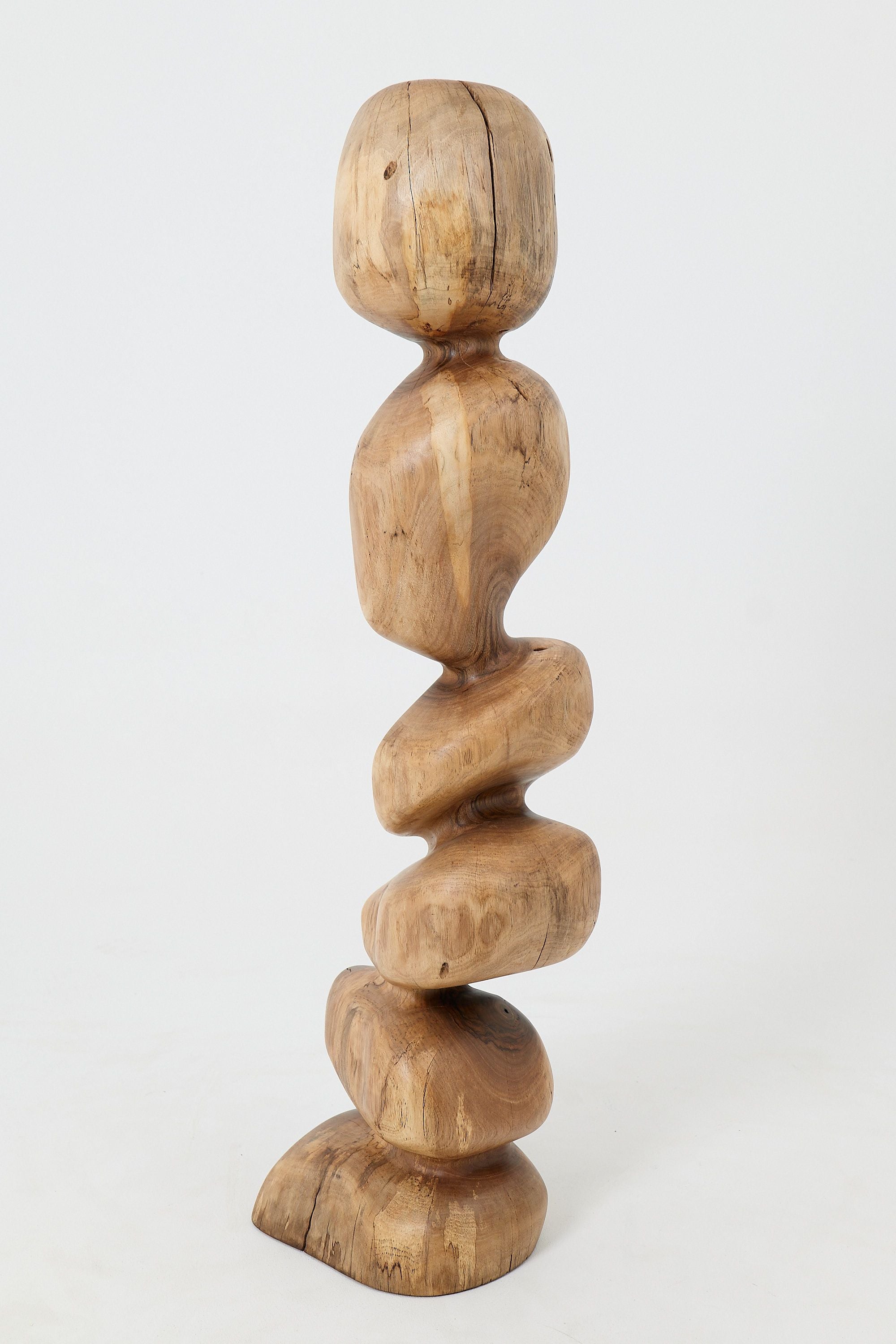 Still Stand Abstract Wood Sculpture, Chainsaw Carved, Walnut - image 5