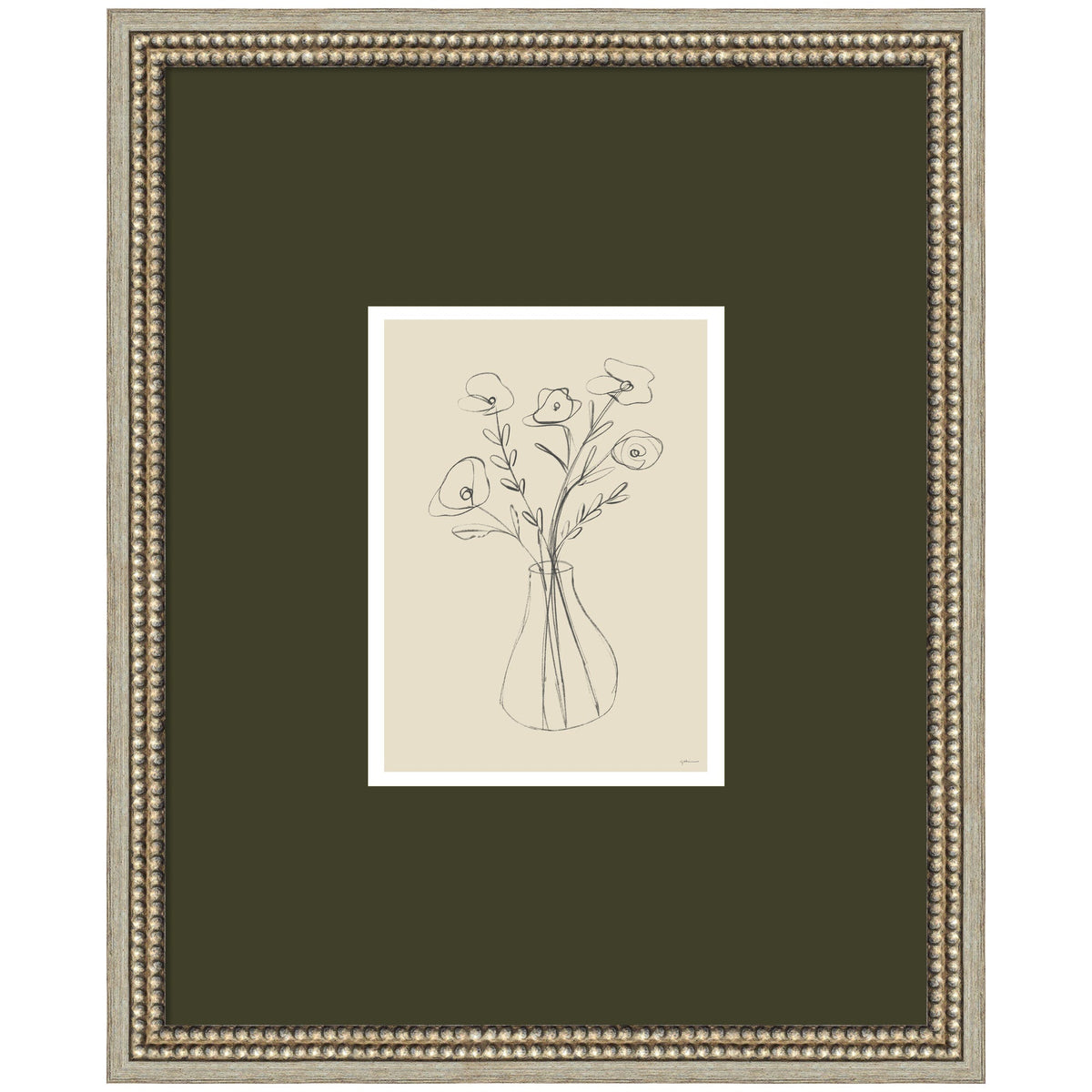 Floral Vase by Gabrielly Guedes Framed Wall Art Print