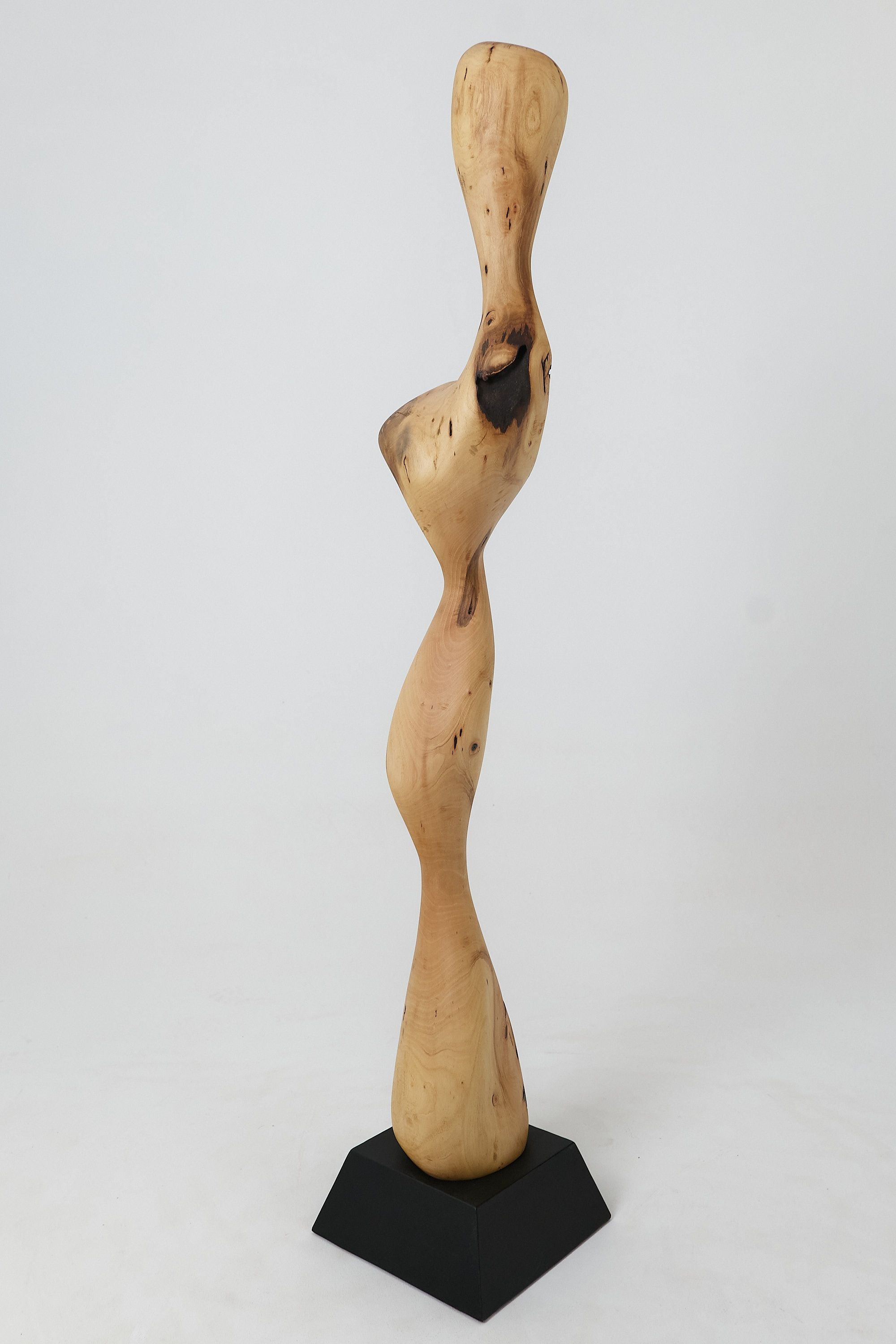 Still Stand Abstract Wood Sculpture, Chainsaw Carved, Walnut - image 2