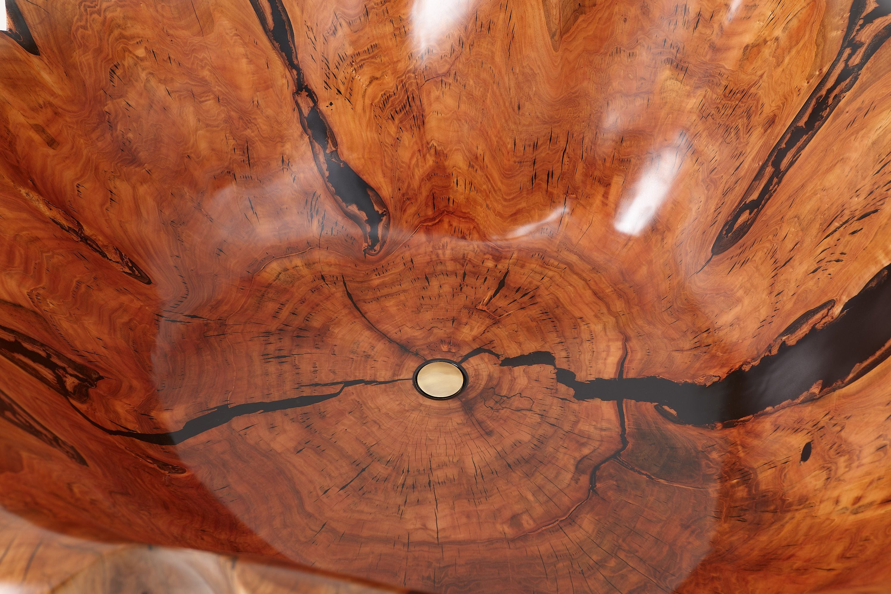 Live Edge Bathtub Carved from Single Piece of Wood, Logniture - image 4