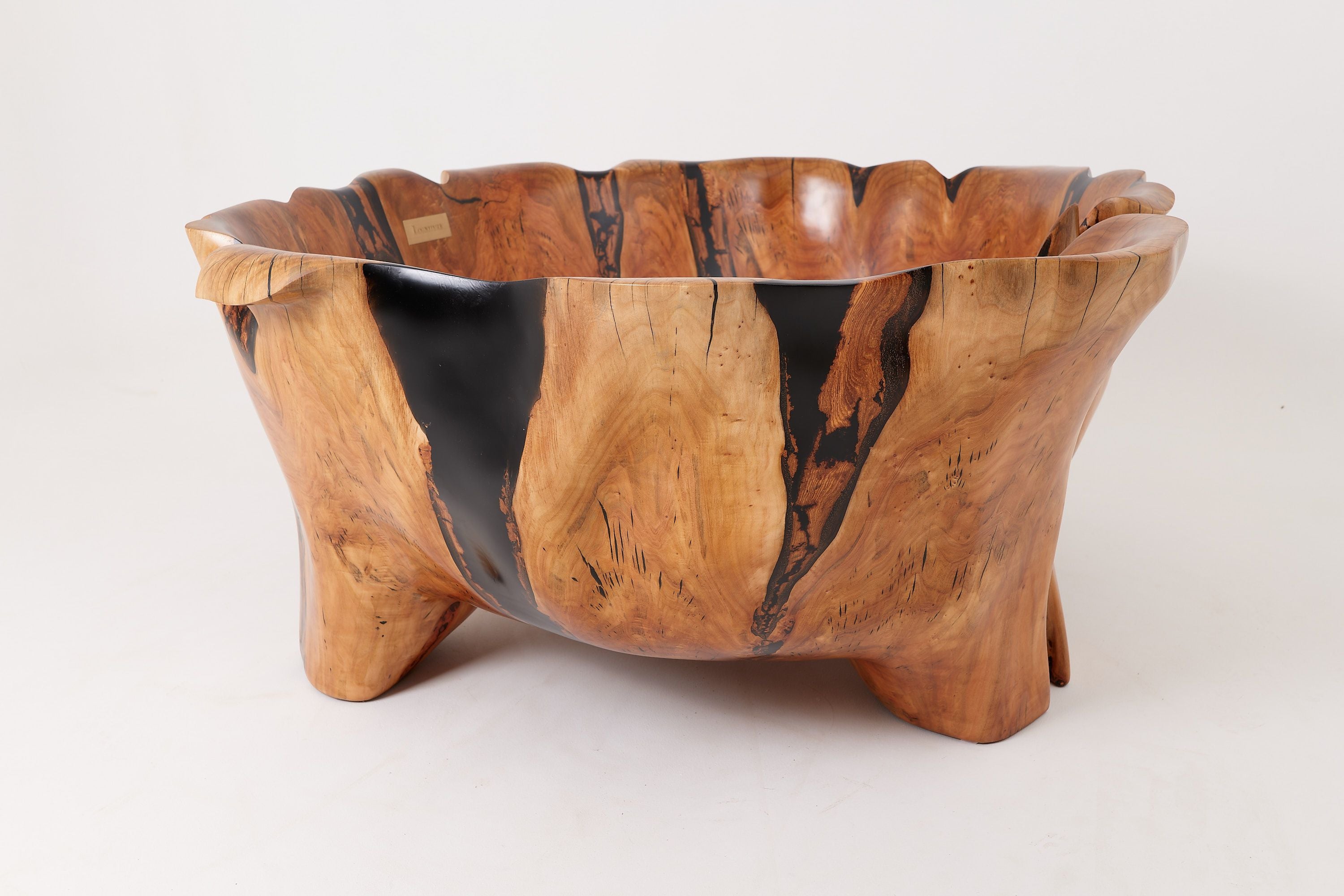 Live Edge Bathtub Carved from Single Piece of Wood, Logniture - image 6