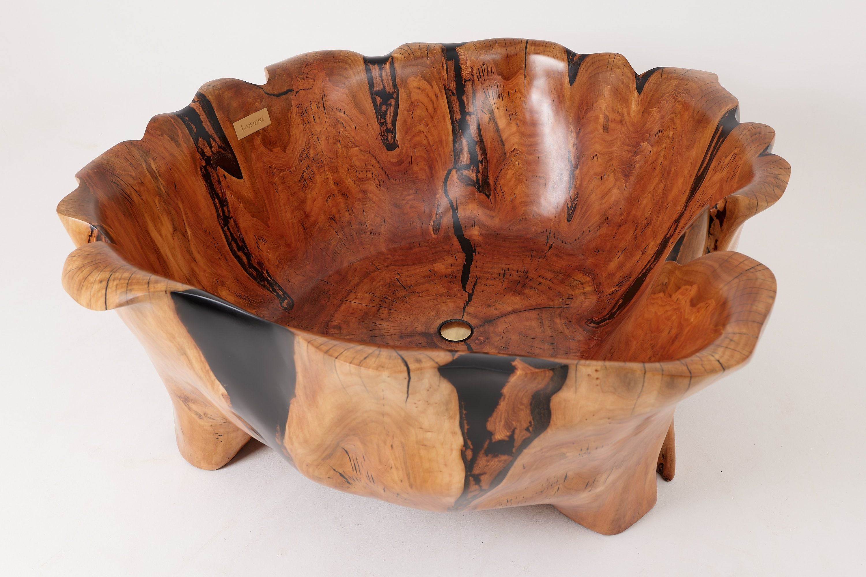 Live Edge Bathtub Carved from Single Piece of Wood, Logniture - image 7