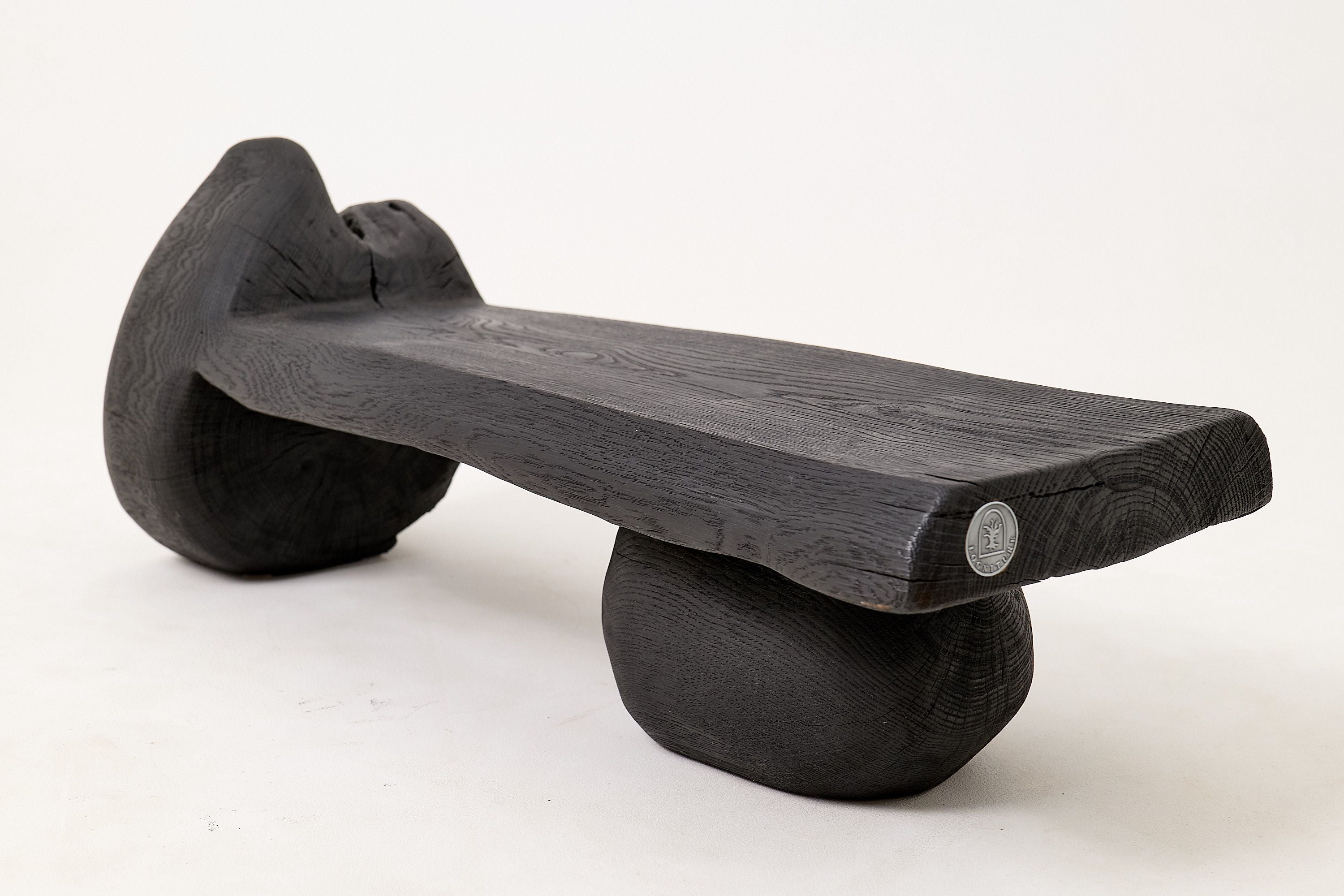 Solid Wood Bench, Log Bench, Charred, Organic, Modern Sculptural Seat - image 11