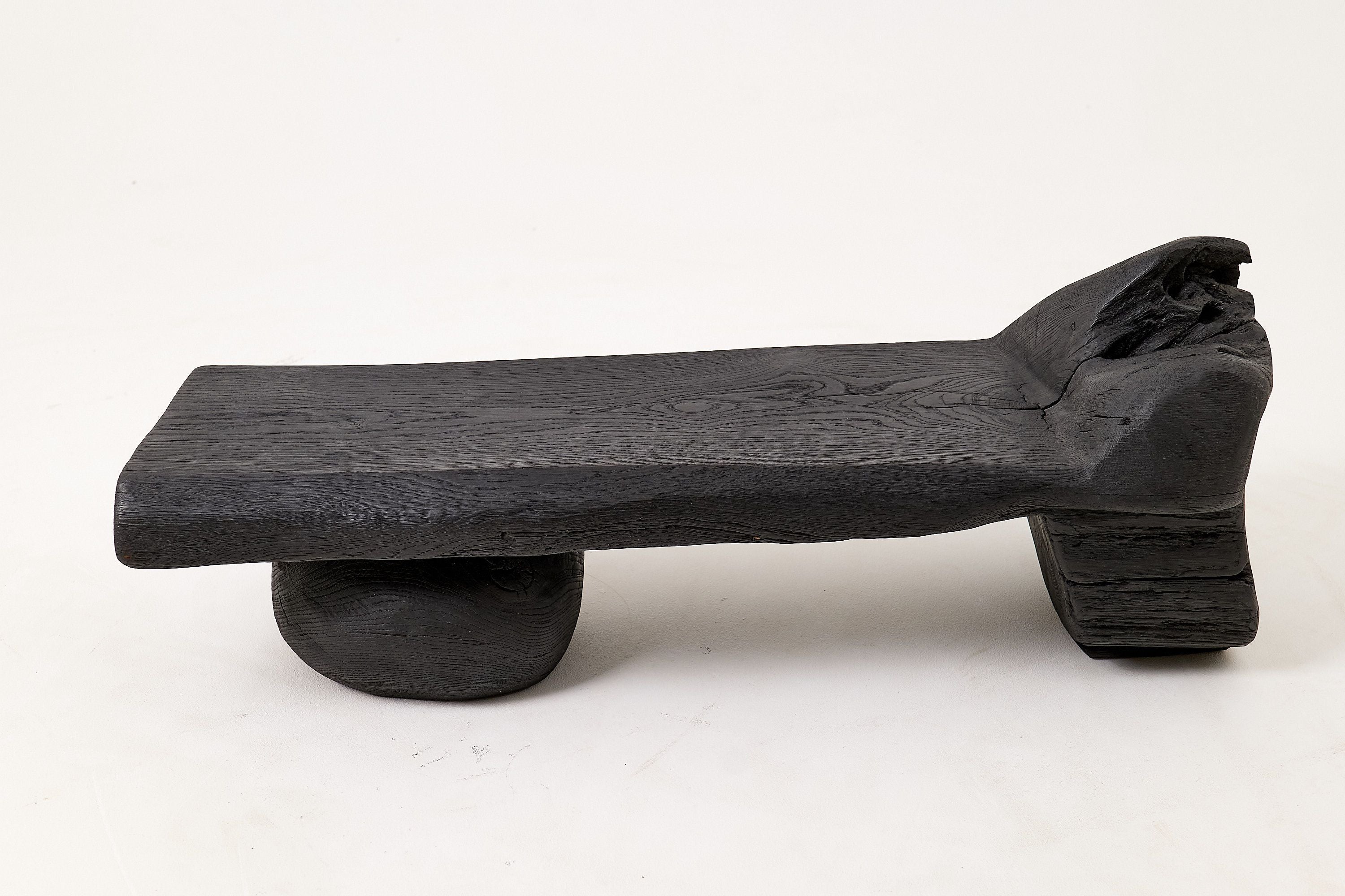 Solid Wood Bench, Log Bench, Charred, Organic, Modern Sculptural Seat - image 2