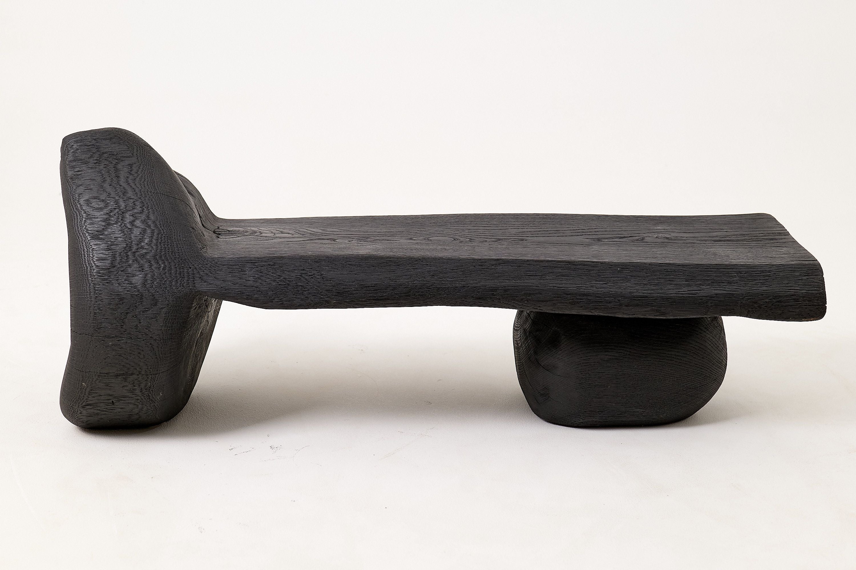 Solid Wood Bench, Log Bench, Charred, Organic, Modern Sculptural Seat - image 9