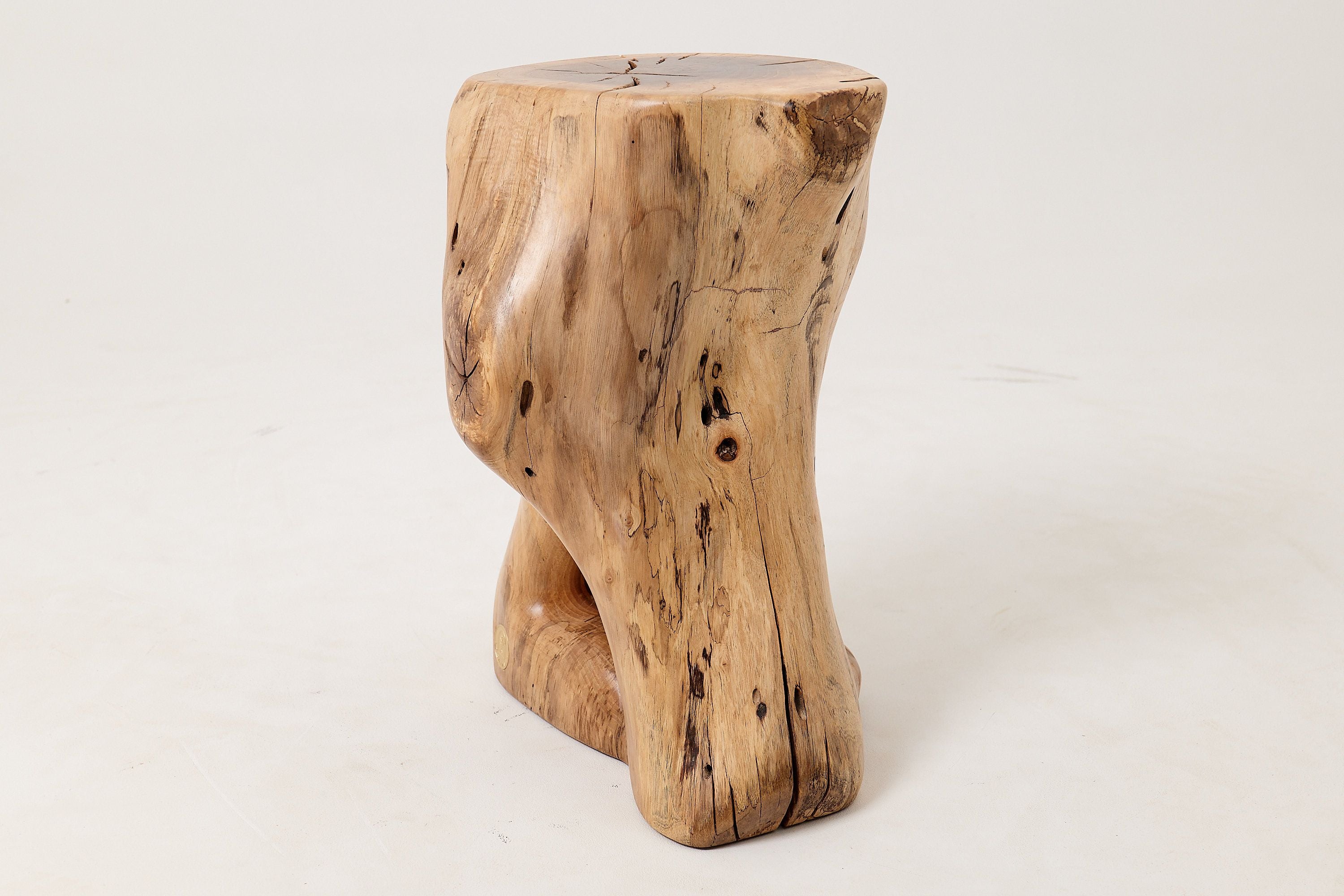 Sculptural Side Table, Stool, Solid Wood, Walnut, Contemporary Design - image 10