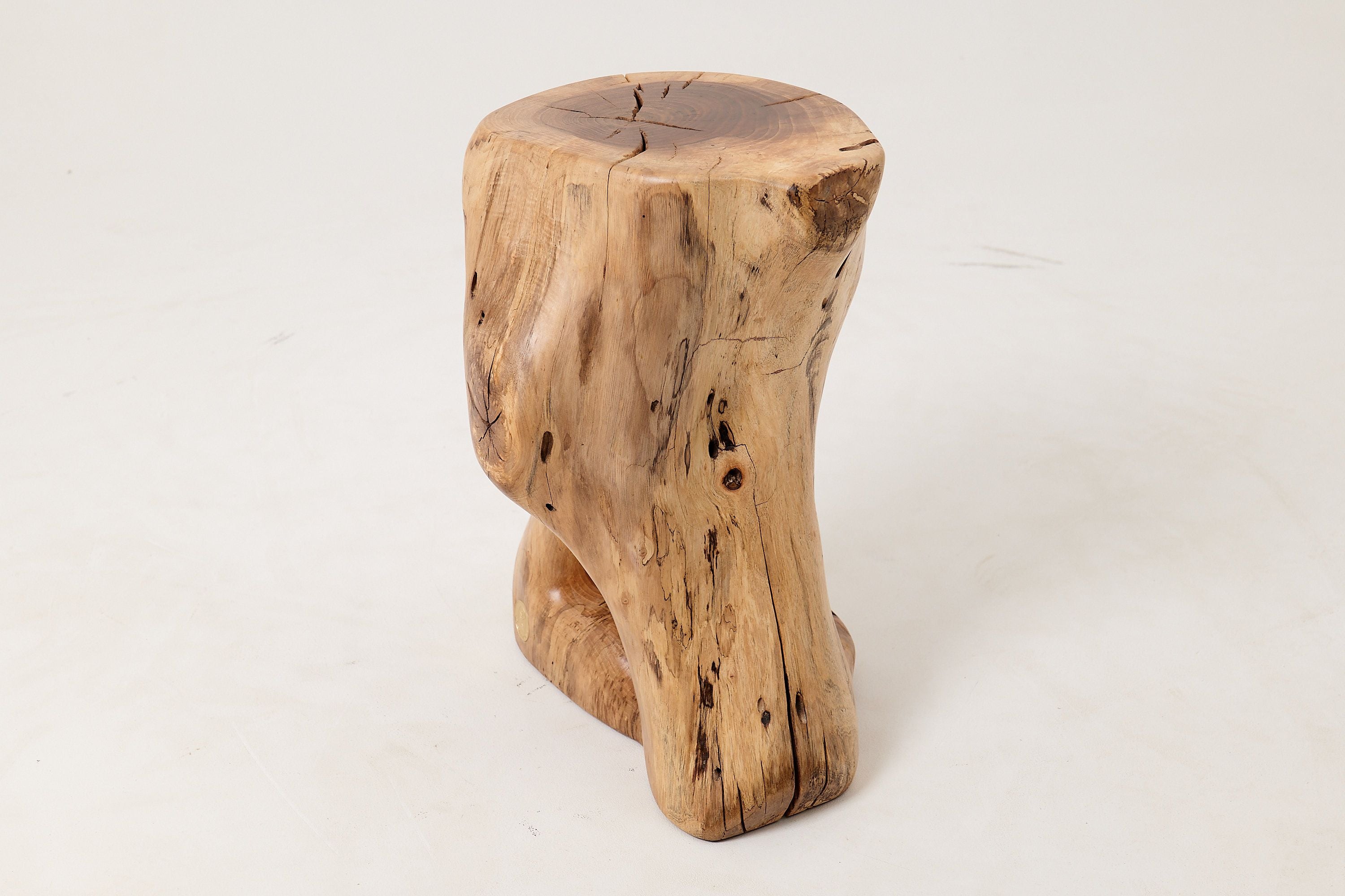 Sculptural Side Table, Stool, Solid Wood, Walnut, Contemporary Design - image 11