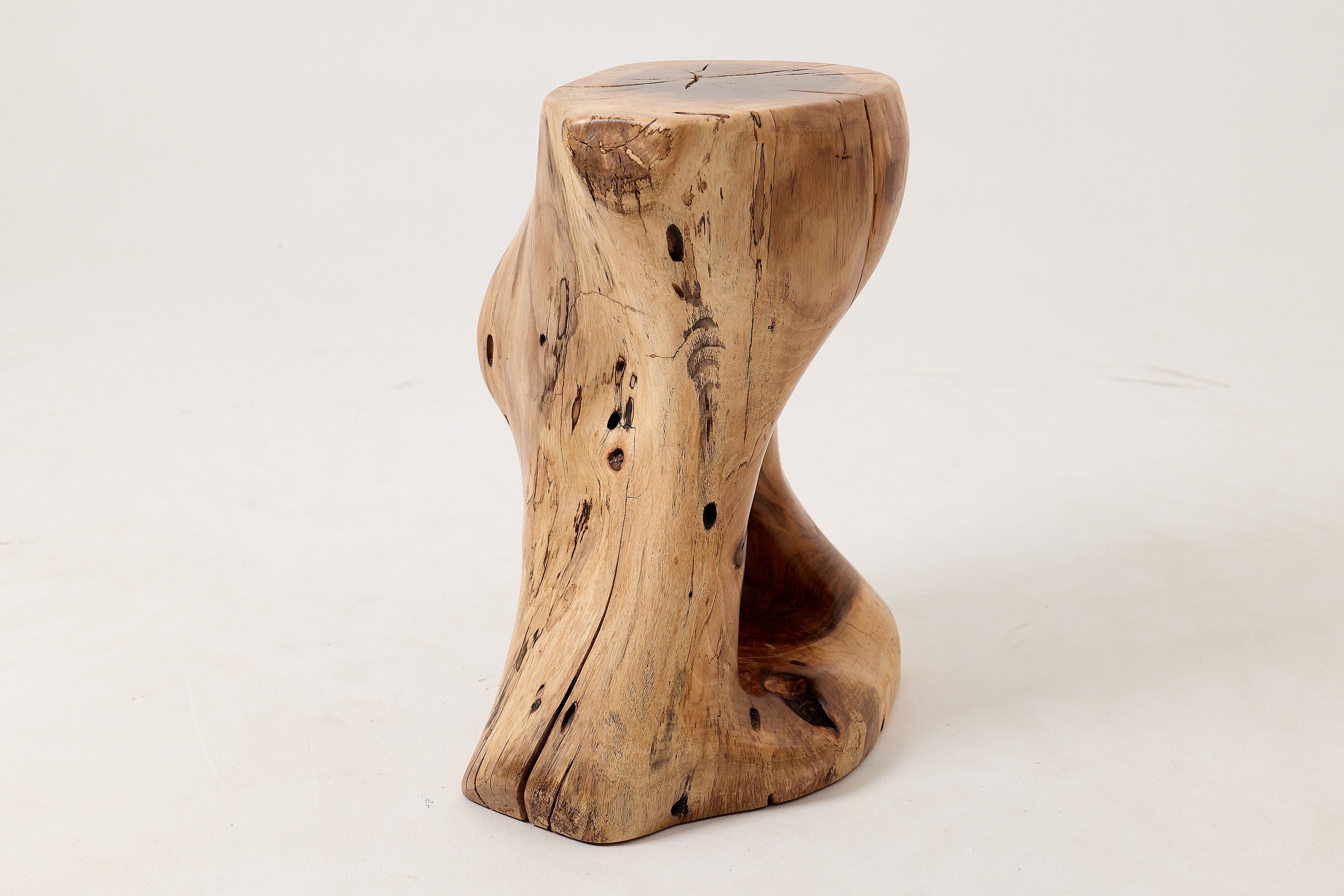 Sculptural Side Table, Stool, Solid Wood, Walnut, Contemporary Design - image 12