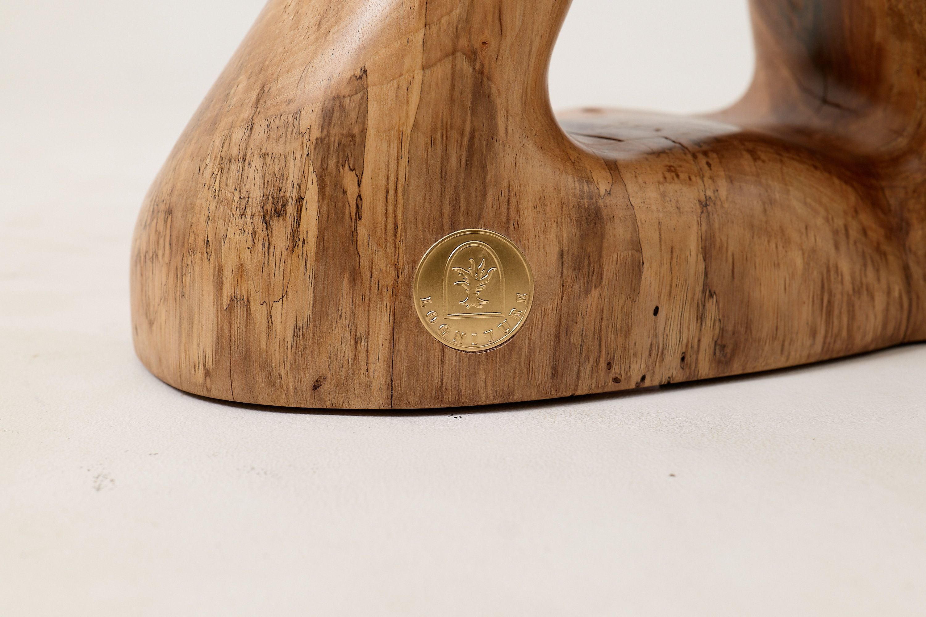 Sculptural Side Table, Stool, Solid Wood, Walnut, Contemporary Design - image 7