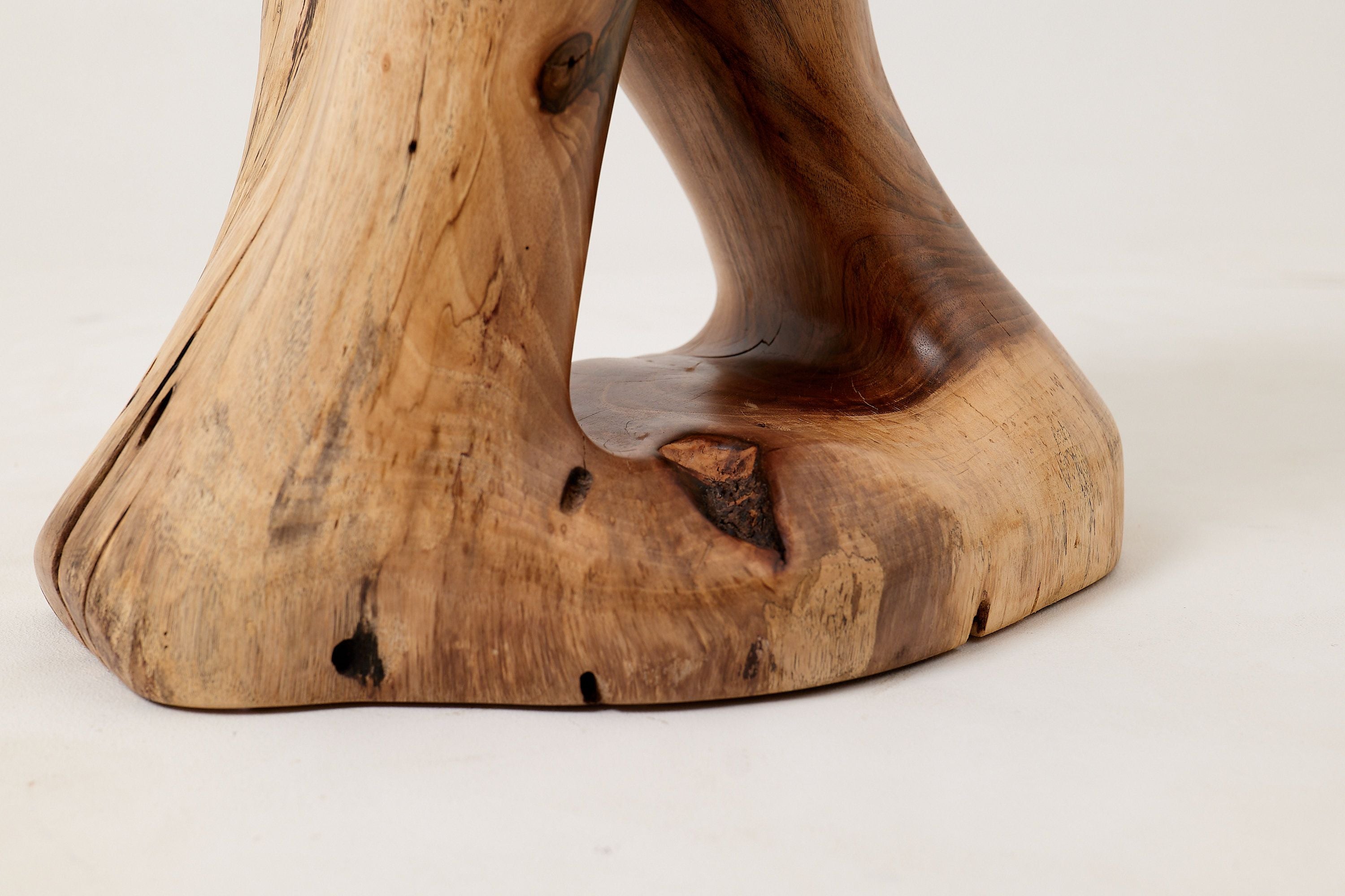 Sculptural Side Table, Stool, Solid Wood, Walnut, Contemporary Design - image 17