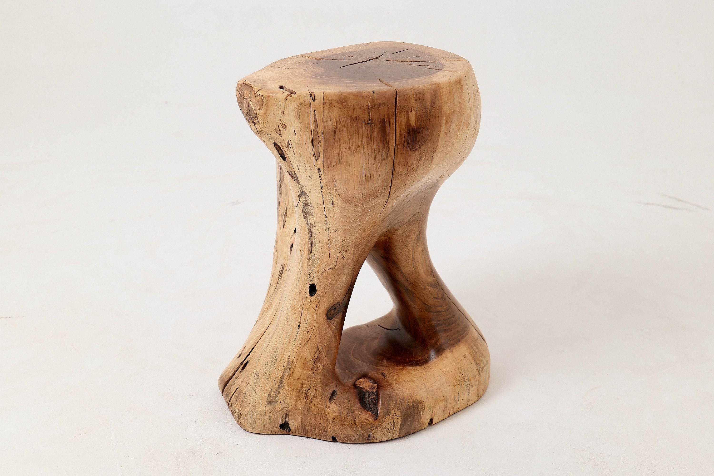 Sculptural Side Table, Stool, Solid Wood, Walnut, Contemporary Design - image 16