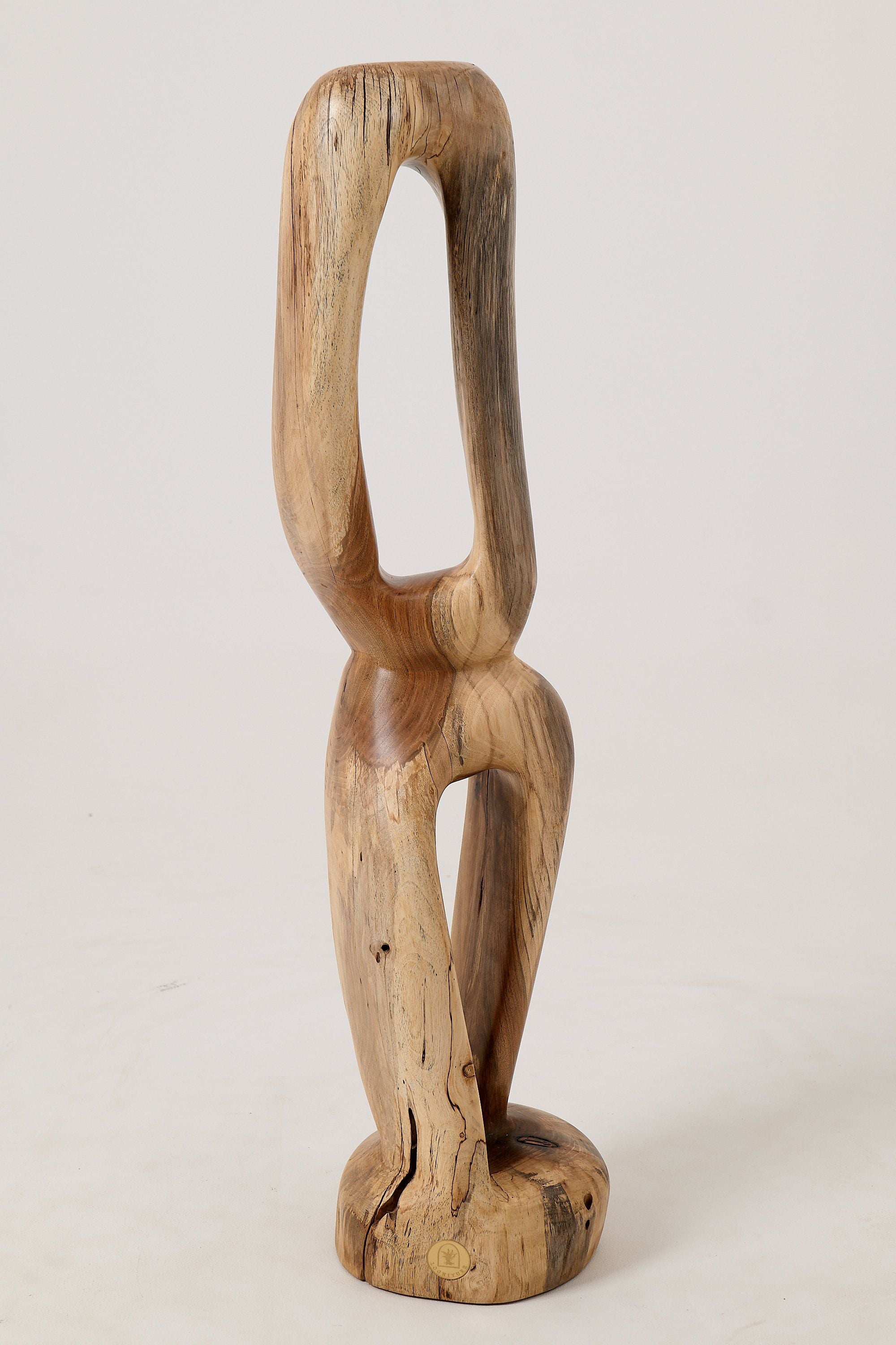 Still Stand Abstract Wood Sculpture, Chainsaw Carved, Walnut - image 2