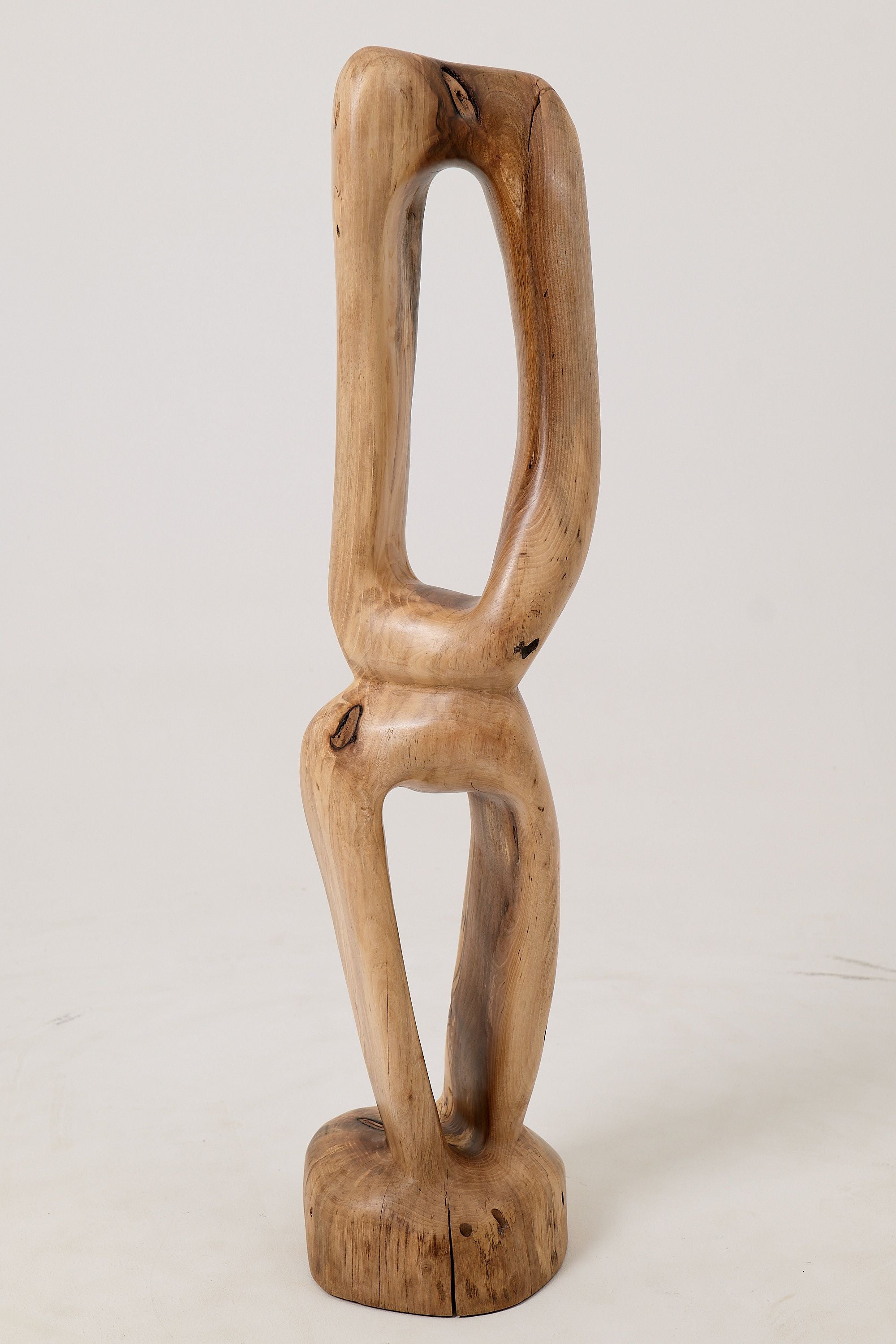 Still Stand Abstract Wood Sculpture, Chainsaw Carved, Walnut - image 9
