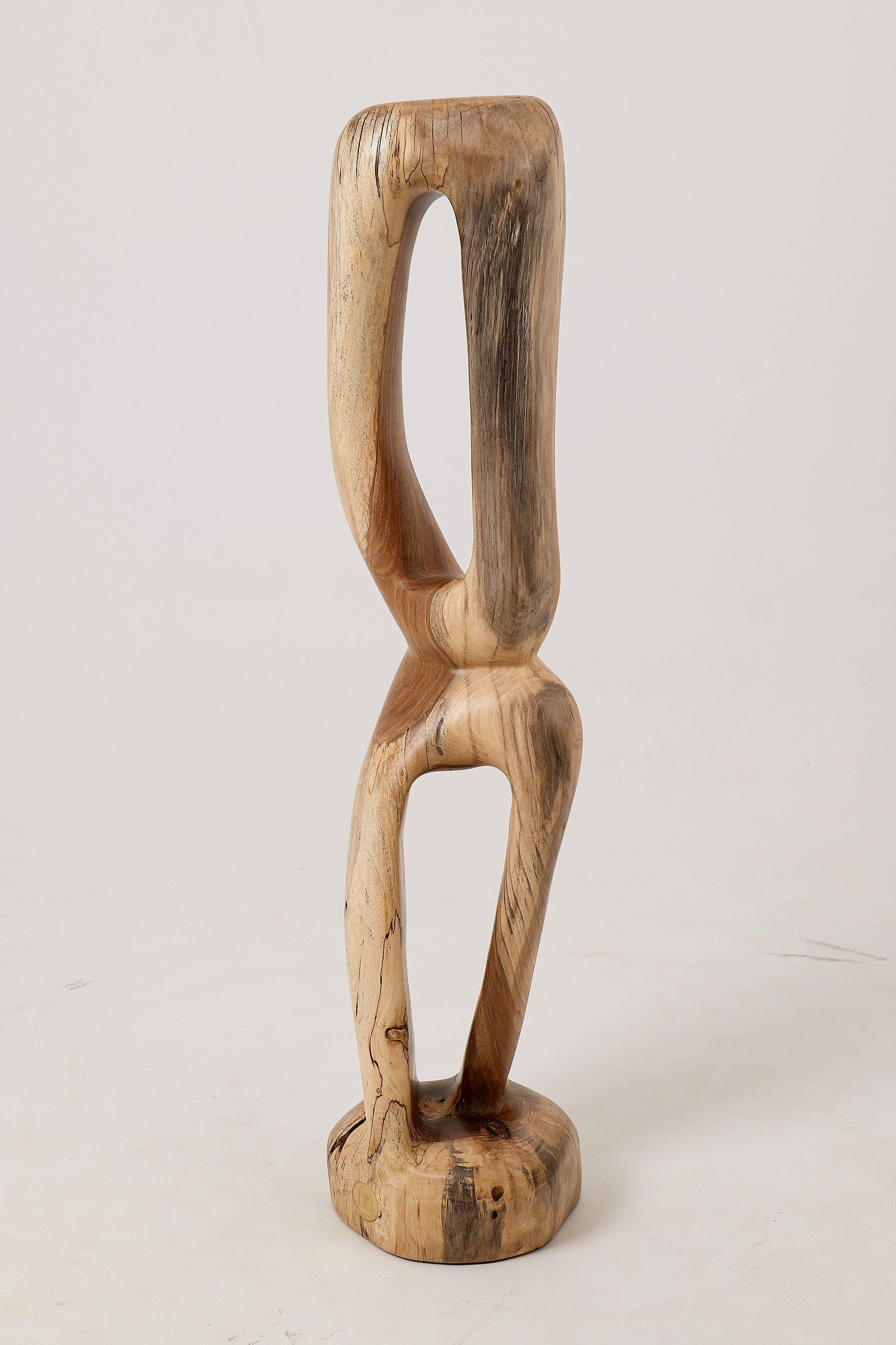 Still Stand Abstract Wood Sculpture, Chainsaw Carved, Walnut - image 4