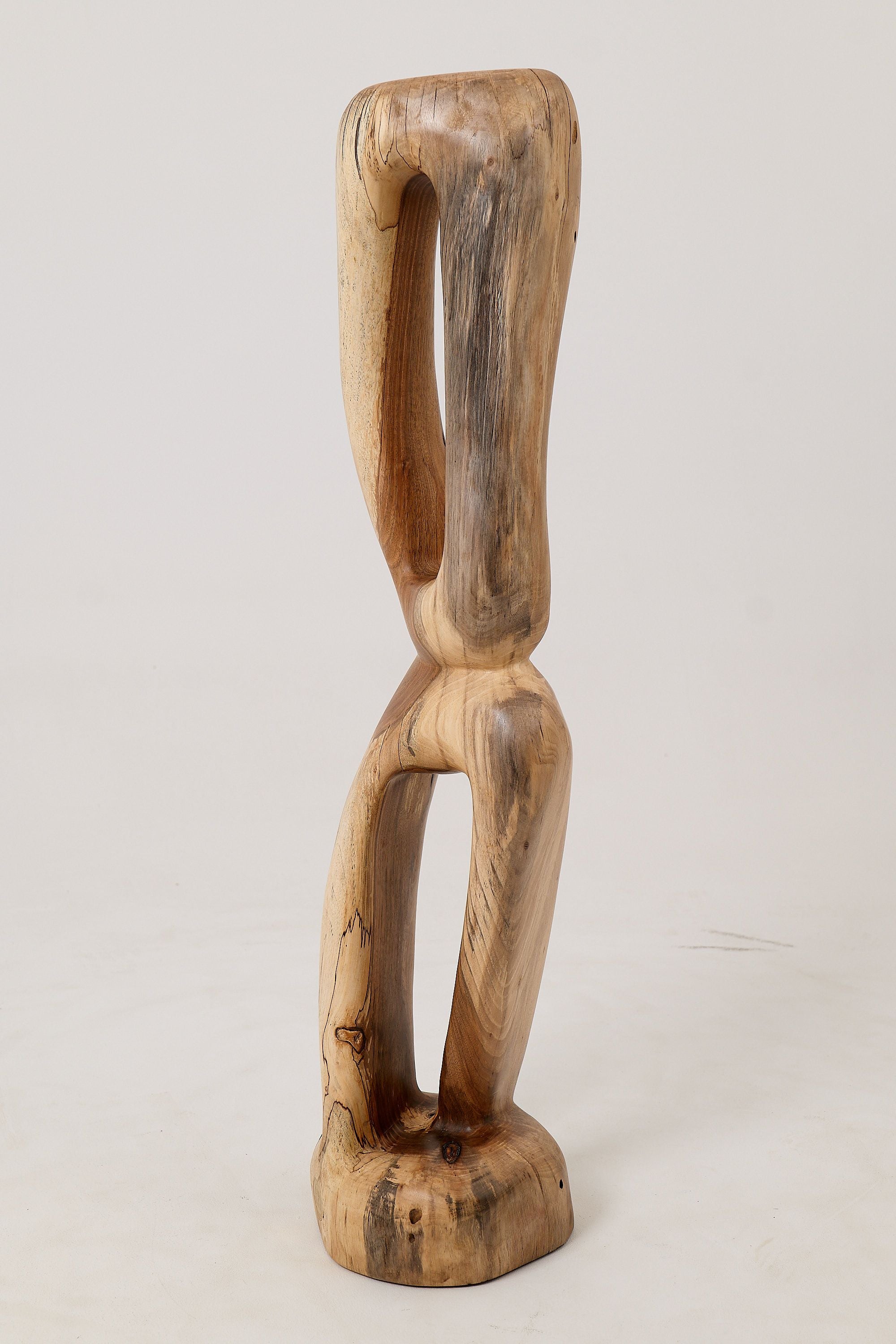 Still Stand Abstract Wood Sculpture, Chainsaw Carved, Walnut - image 5