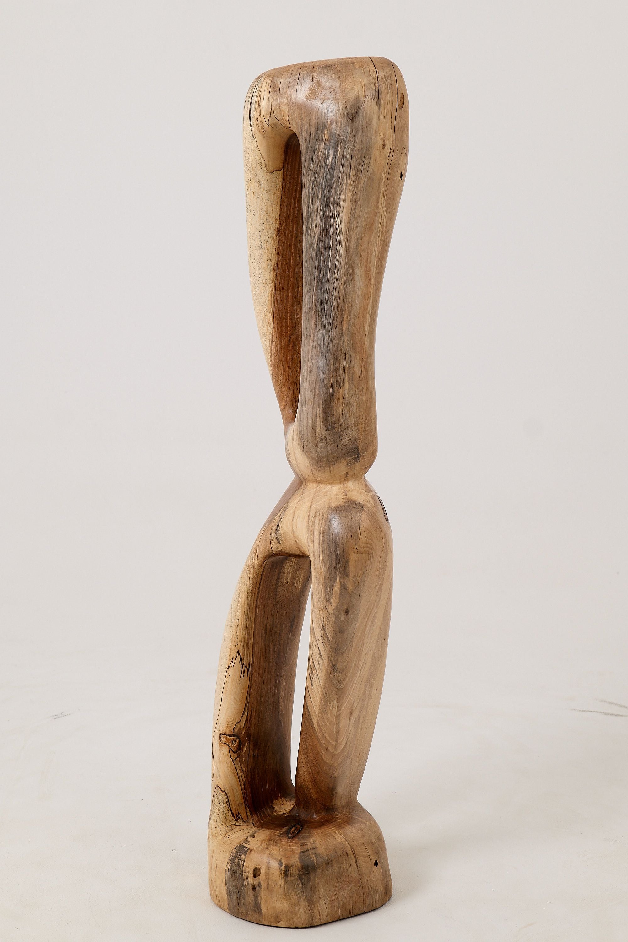 Still Stand Abstract Wood Sculpture, Chainsaw Carved, Walnut - image 6