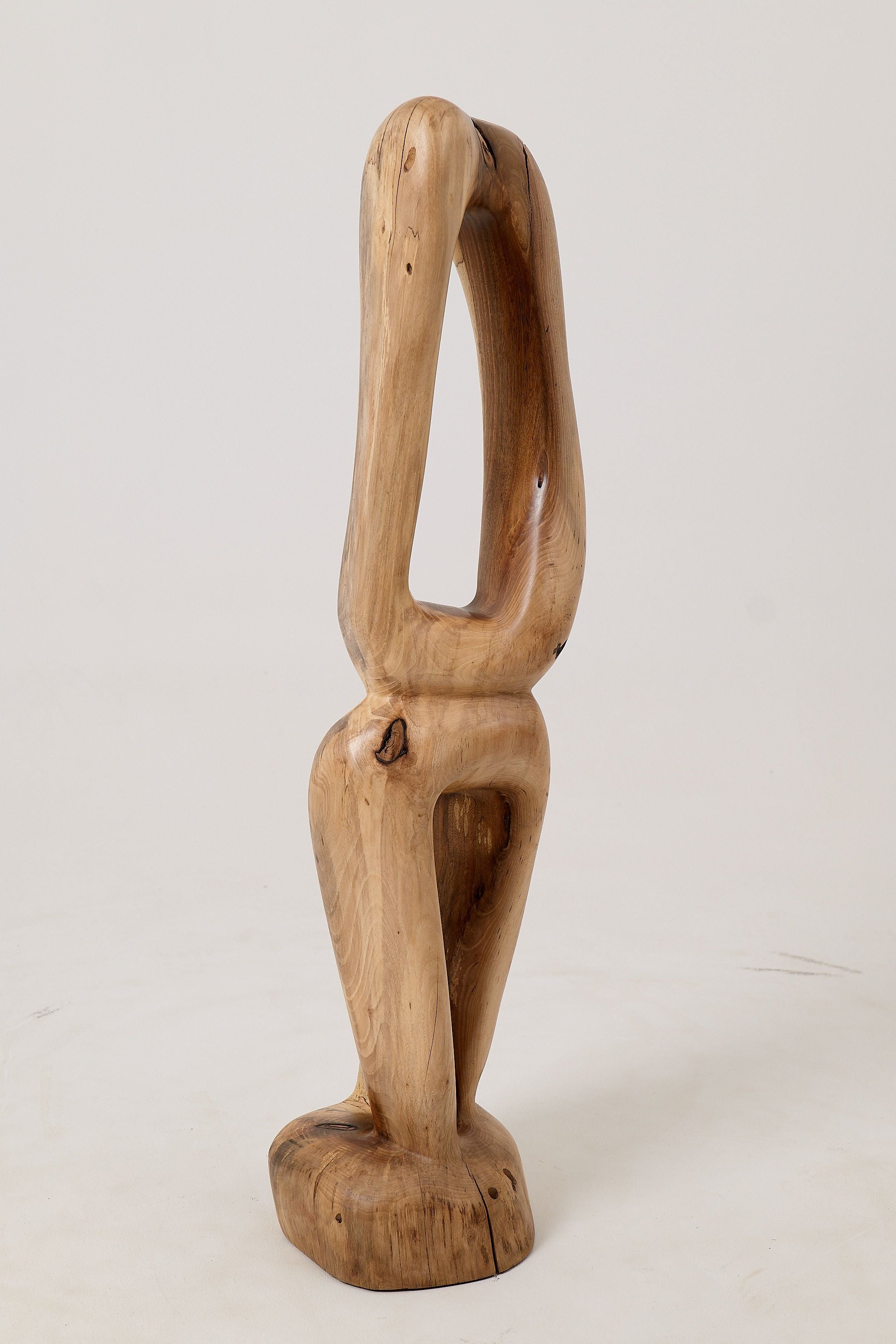 Still Stand Abstract Wood Sculpture, Chainsaw Carved, Walnut - image 8