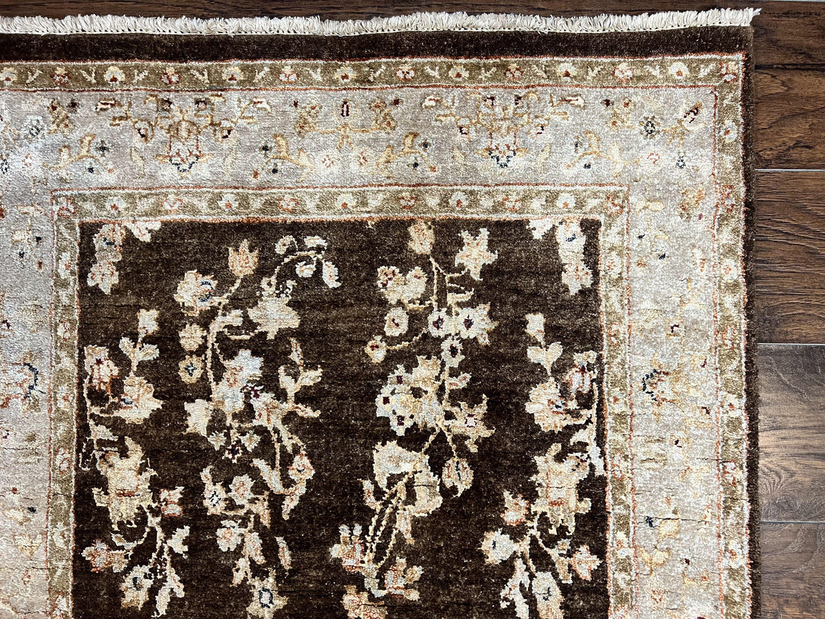 Peshawar Runner Rug 3 x 20, Wool Hand Knotted Vintage Pakistani Carpet, Brown & Taupe, Chobi Mahal Floral Rug, Extra Long Hallway Runner - Jewel Rugs, view 8