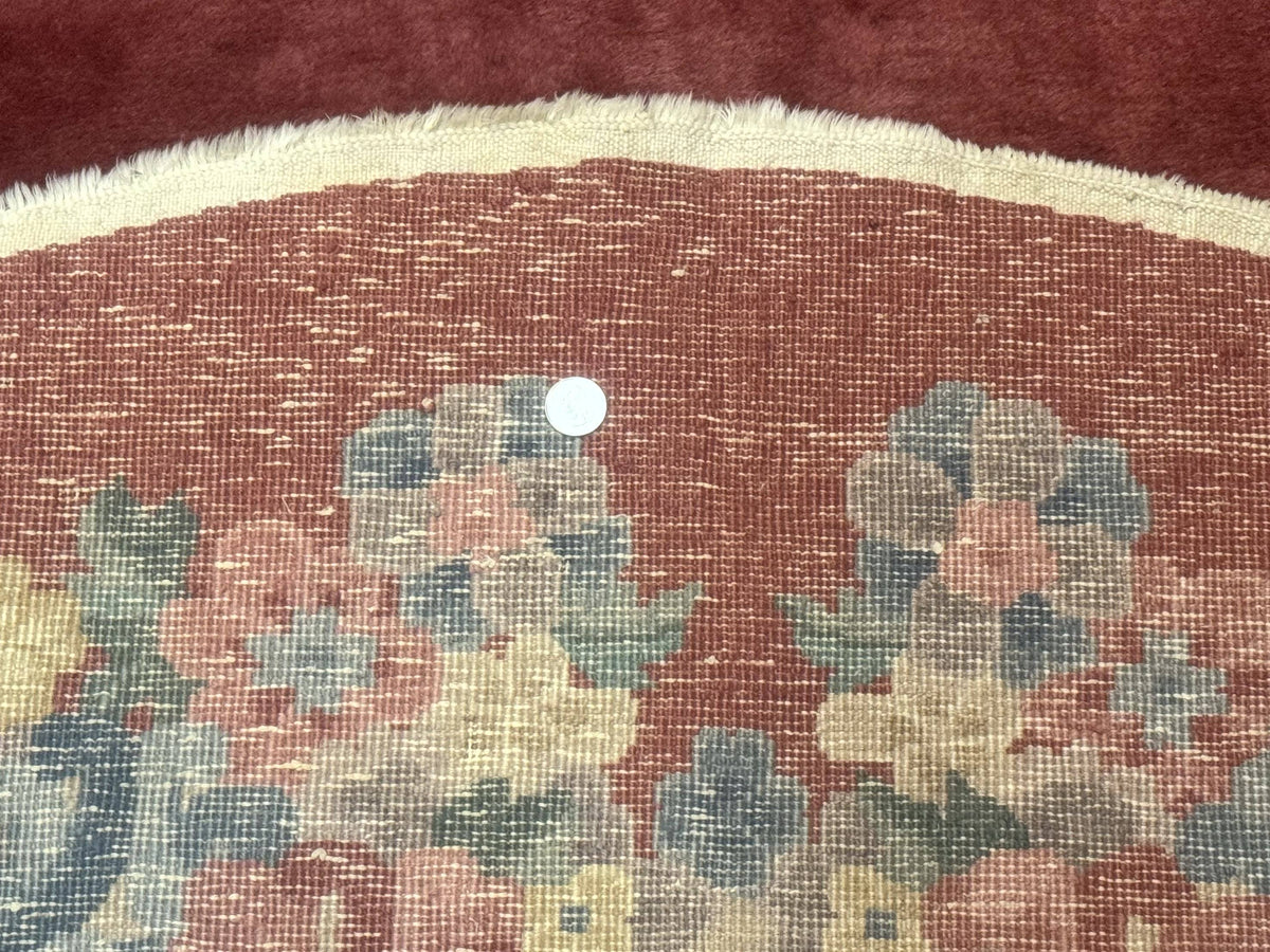 Oval Chinese Peking Rug 5x8, Pink, Floral, Vintage Chinese Wool Carpet - Jewel Rugs, view 10