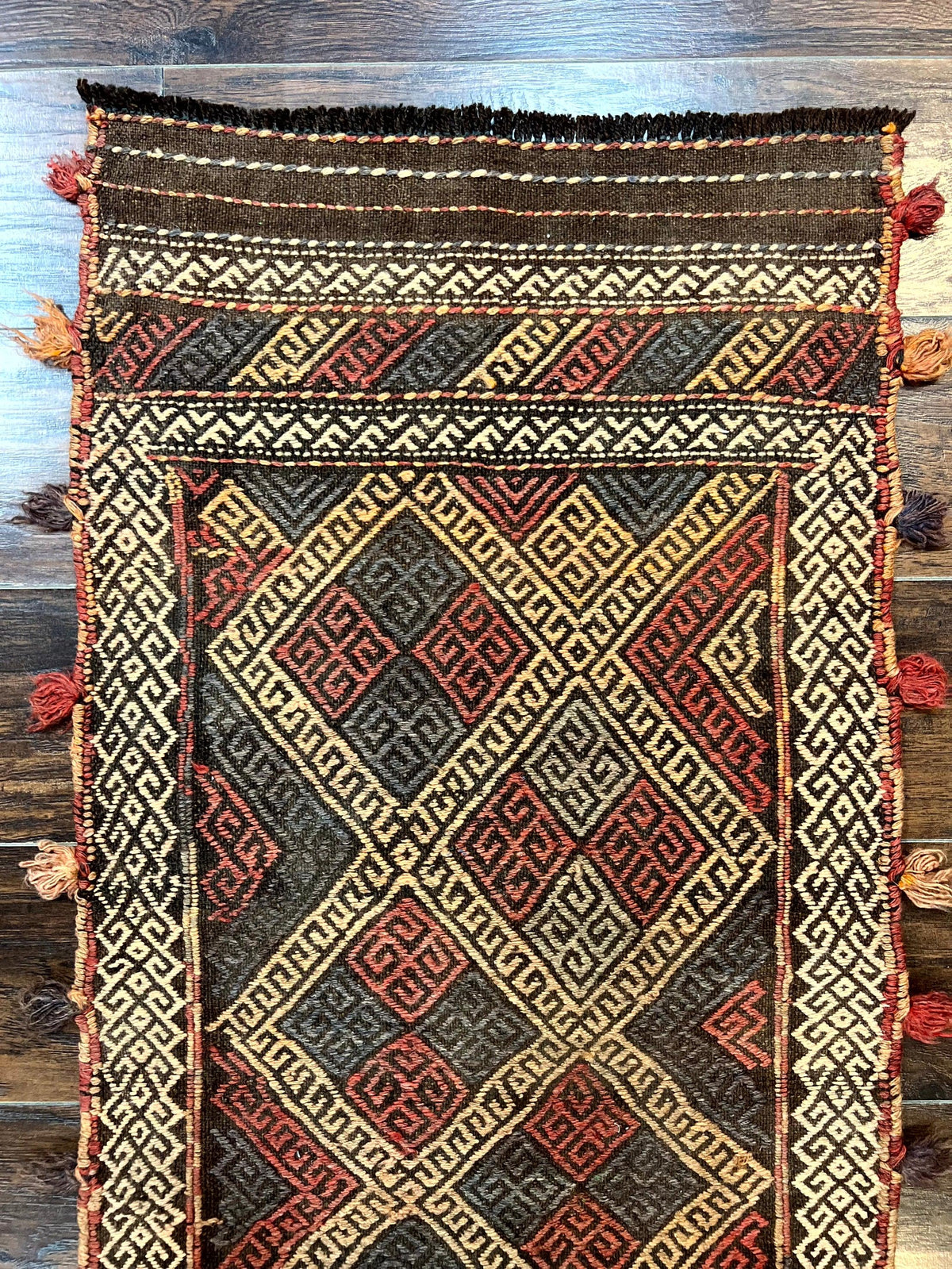 Tribal Runner Rug 2x8, Pakistani Turkoman Runner, Wool Handmade Vintage Rug - Jewel Rugs, view 3
