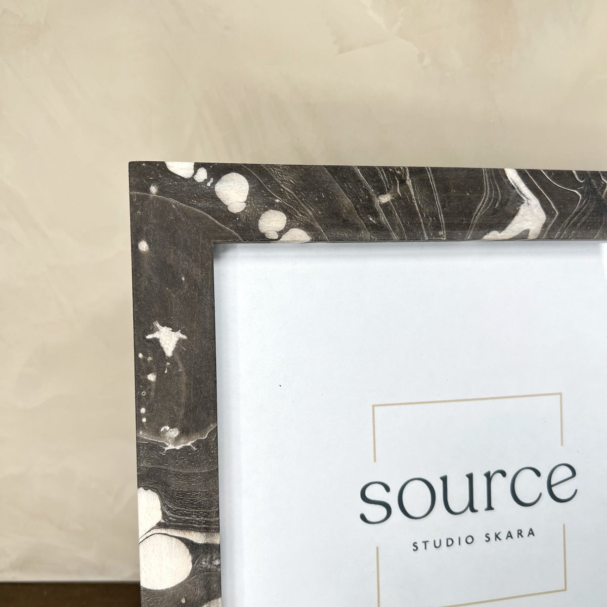 Neue Hand Marbled Wood Picture Frame - Black & White (8x8) - Source by Studio Skara, view 3