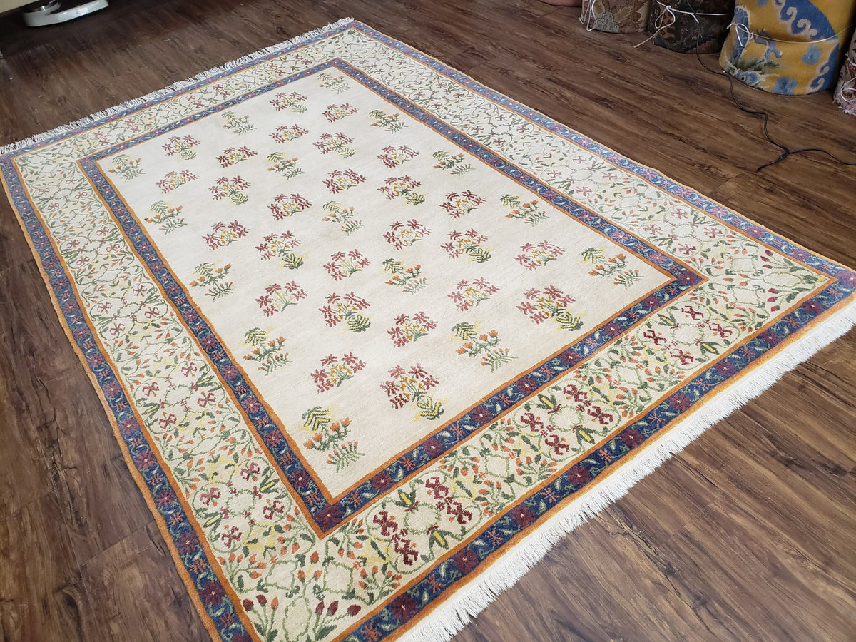 Tufenkian Rug 5.9 x 8.6, Tibetan Nepalese Rug, Hand Knotted, Soft Shiny Wool, Repeated Motifs, Contemporary Modern, Area Rug 6x9, Vintage - Jewel Rugs, view 10