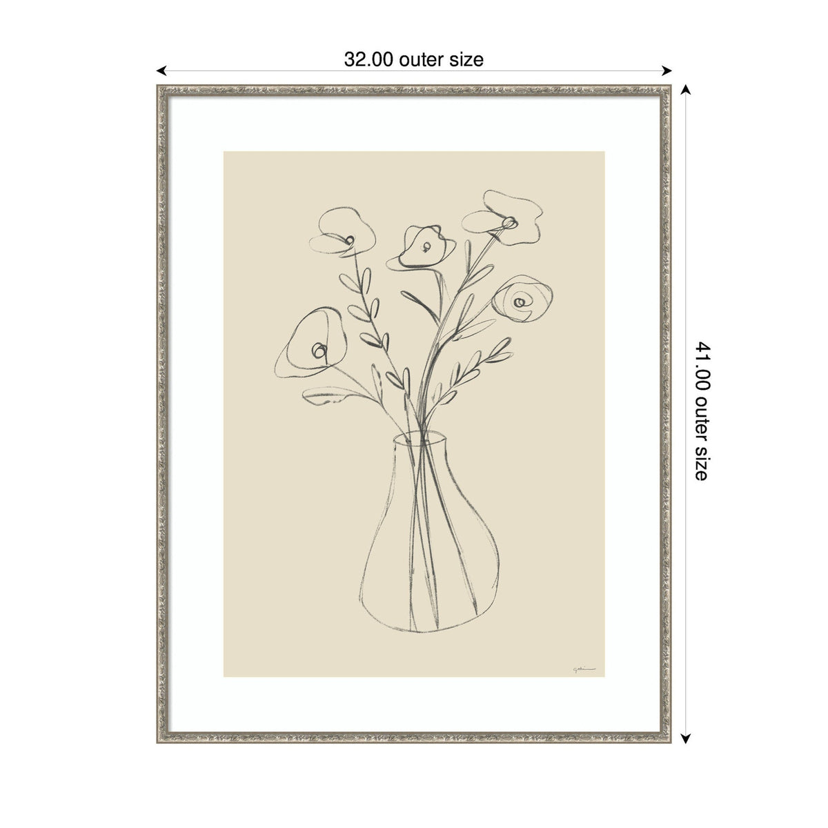 Floral Vase by Gabrielly Guedes Framed Wall Art Print
