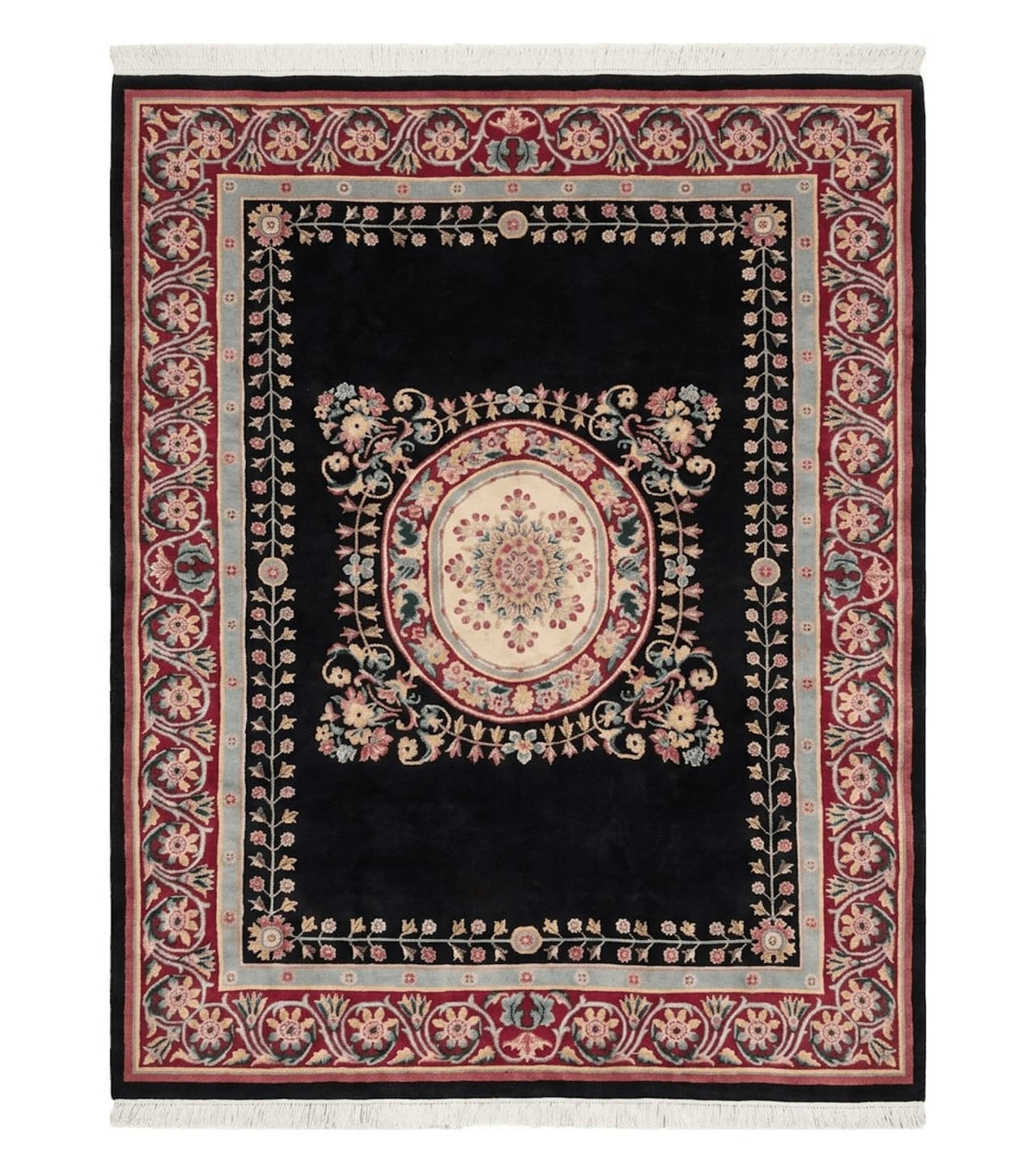 9' X 12' Decorative Chinese Aubusson Hand Knotted Pile Wool Rug Black Nice - Jewel Rugs