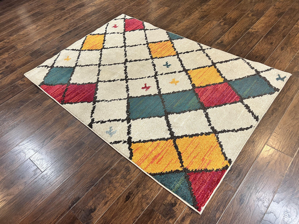 Panel Design Rug 5 x 7.6, Ivory/Beige & Multicolor - Jewel Rugs, view 13