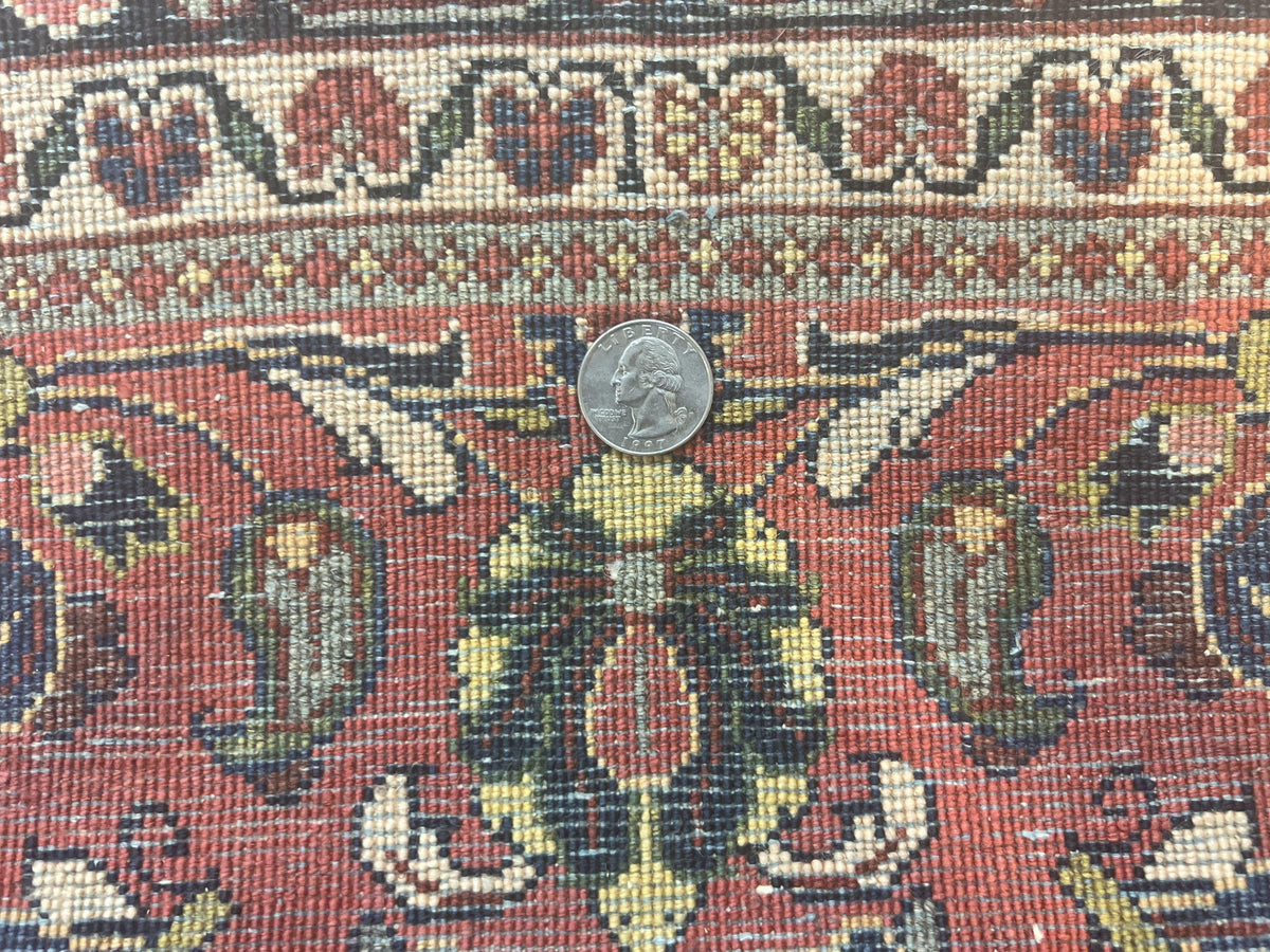 Antique Persian Sarouk Rug 4x7, Hand Knotted Wool Red Persian Carpet, Floral - Jewel Rugs, view 11