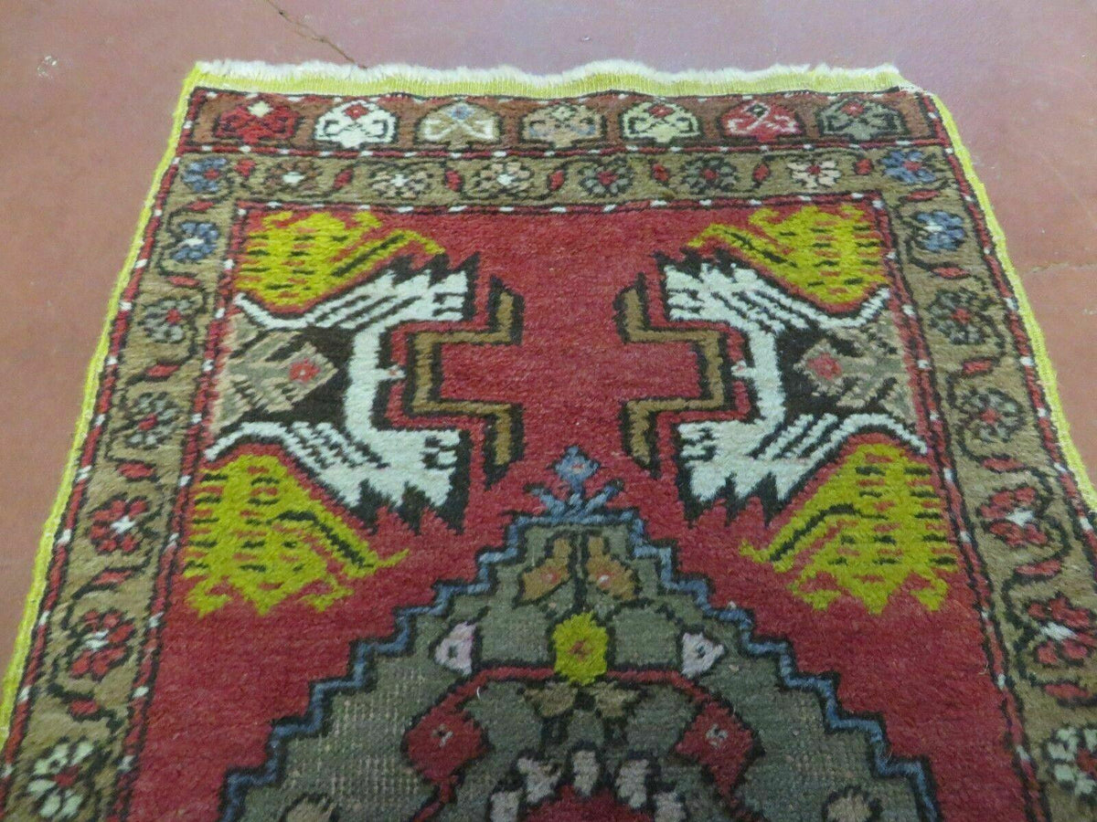 20" X 38" Antique Handmade Turkish Oushak Oshak Yastik Wool Rug Mat Turkey Nice - Jewel Rugs, view 4