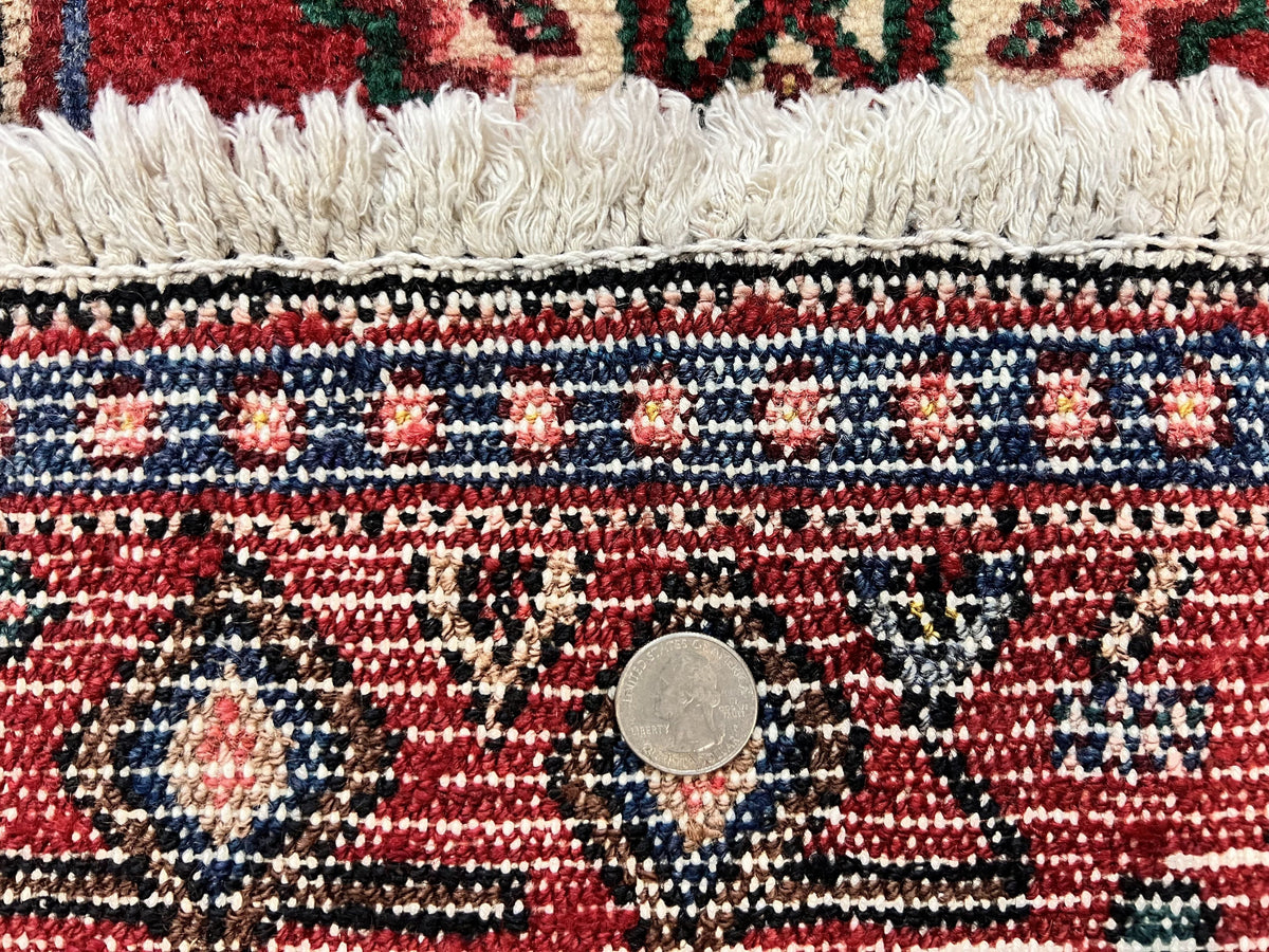 Persian Kurdish Senneh Runner Rug 3x9, Red Navy Blue, Medallions Wool Tribal Runner for Kitchen/Hallway 9ft Antique Handmade Oriental Runner - Jewel Rugs, view 11