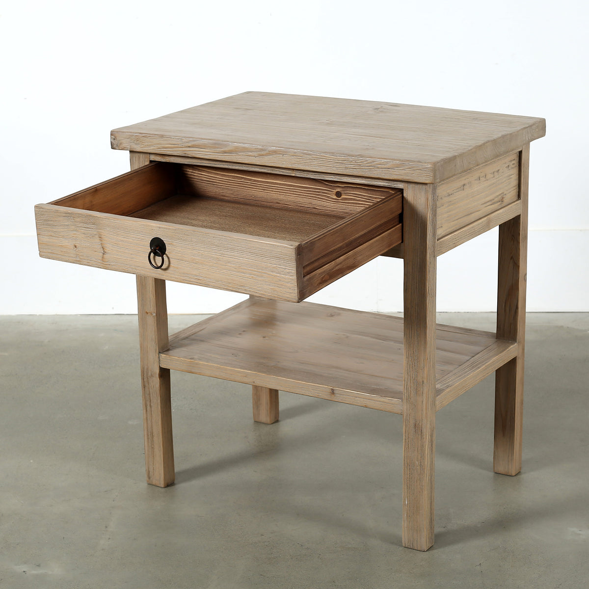 One Drawer Side Table Weathered Natural 28x20x30H